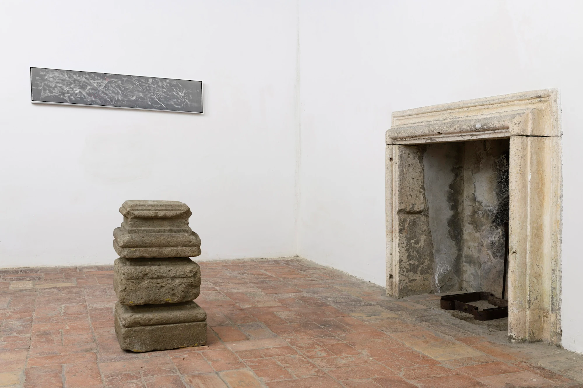 WangShui,Assembly Index II, 2025, Hand-etched aluminum, 12 1/4 x 60 3/4 in 31.1 x 154.3 cm