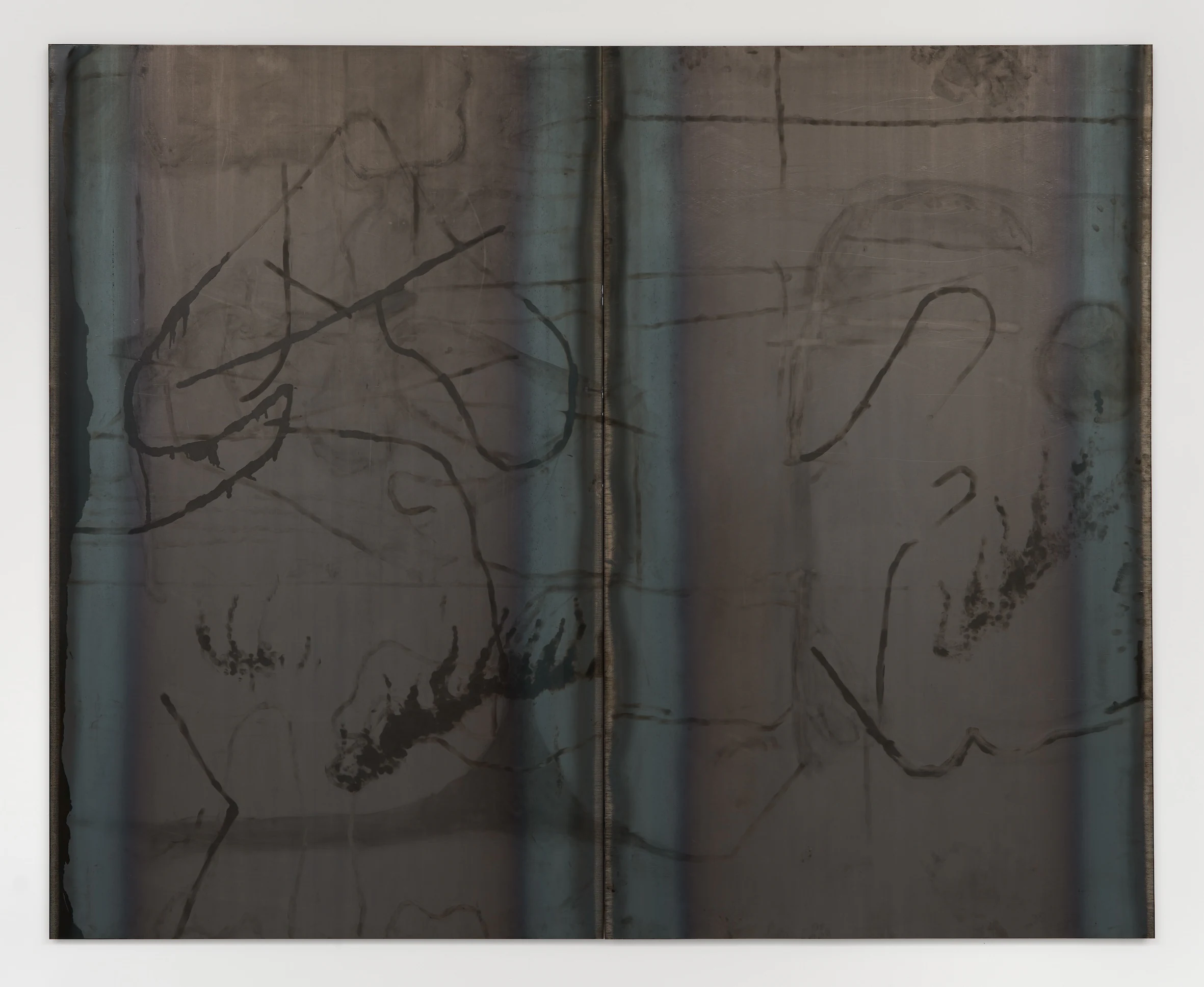Leonardo Meoni, Disegno preparatorio per una scultura III, 2025, Artist's grease on iron , 88 1/2 x 72 in 225 x 183 cm