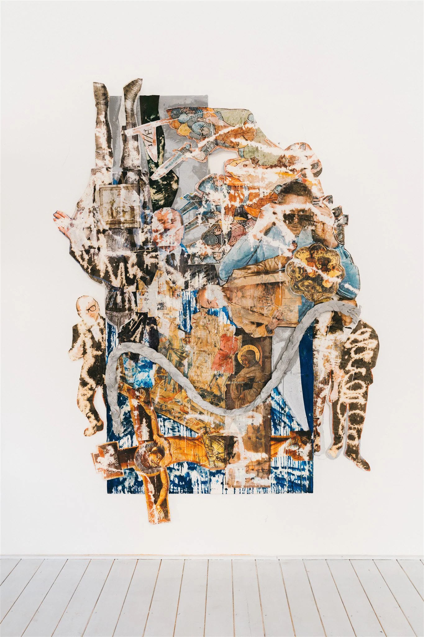 Monsieur Zohore, Liabilities, 2023, Mixed media on canvas, 102 3/8 x 70 7/8 in 260 x 180 cm
