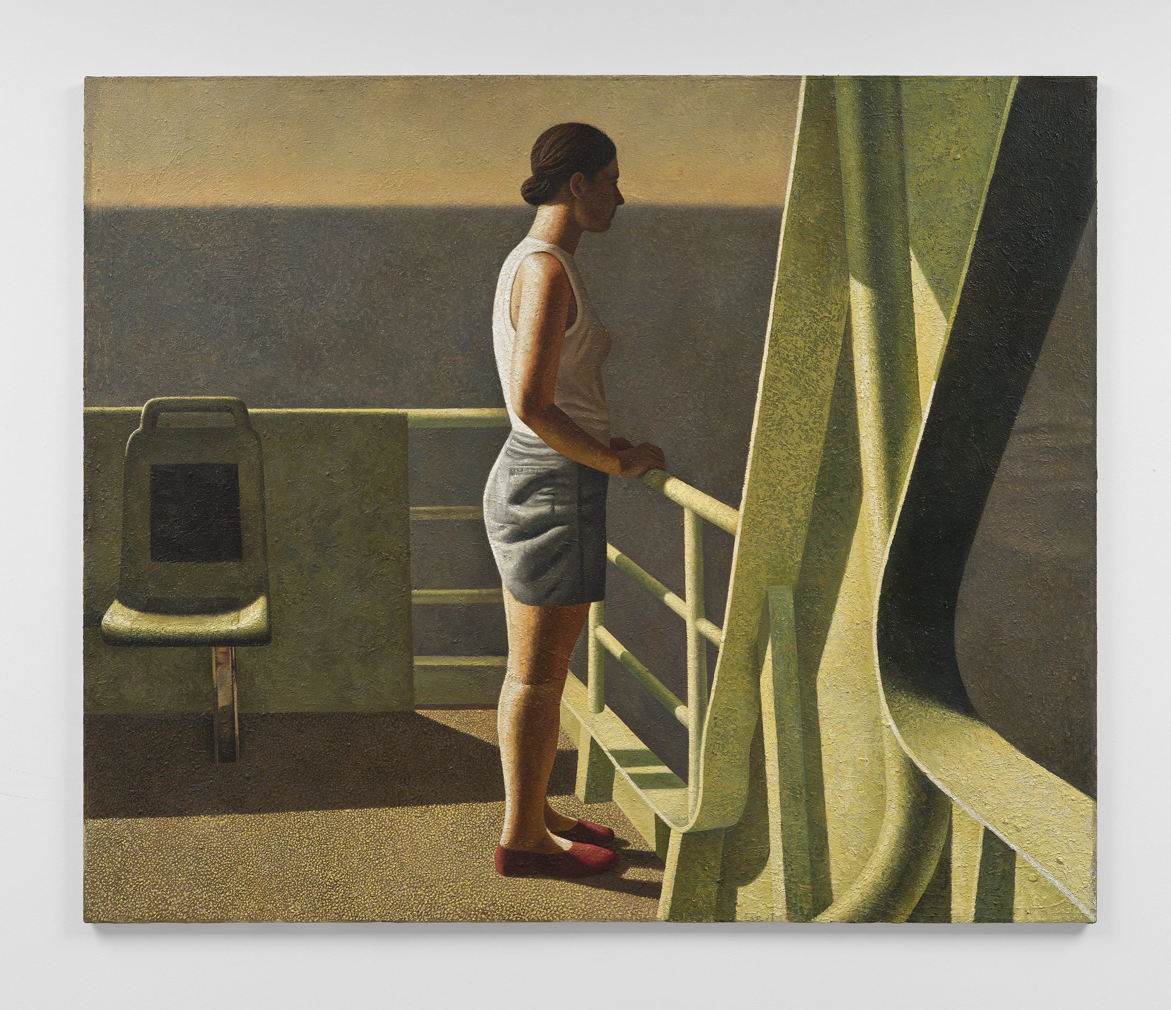 Vittorio Marella, il viaggio-il ferry, 2026, Oil on canvas, 64 x 76 3/4 in ; 163 x 195 cm