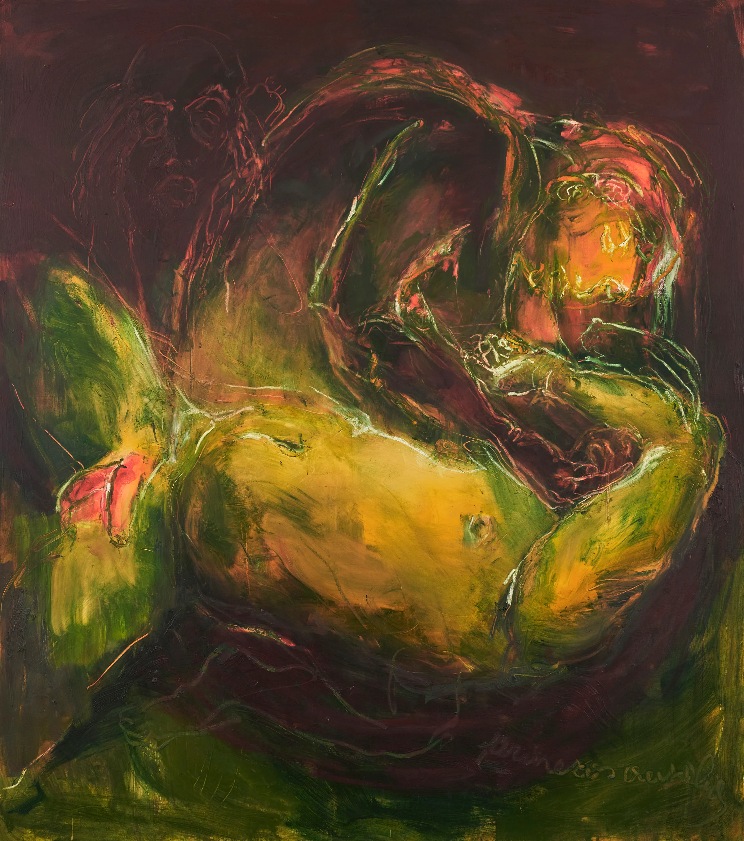 Mercedes Llanos, Primeros Auxilios, 2022, Oil on canvas, 90 x 80 in 228.6 x 203.2 cm