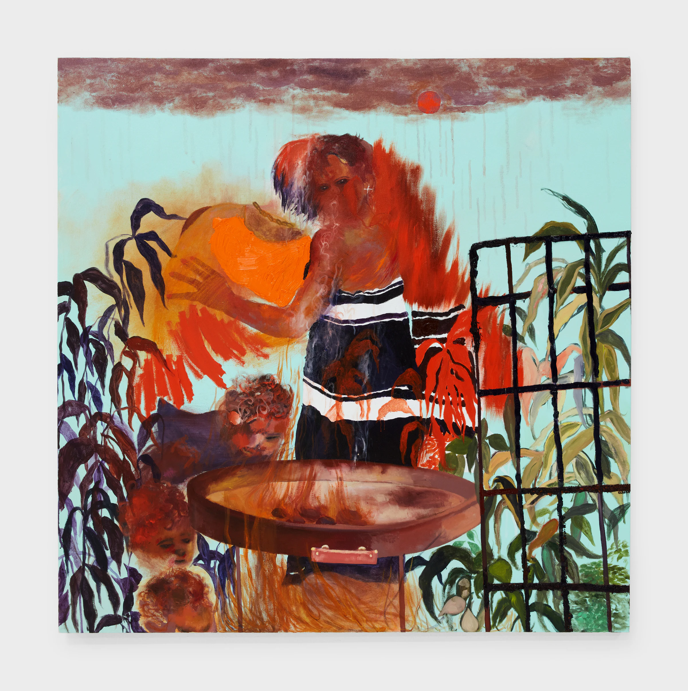 Veronica Fernandez, Take Me With The Flame (I Want To Feel Love), 2022, Oil Paint, Acrylic Paint and Oil Pastel on Canvas,48 x 48 in, 121.9 x 121.9 cm