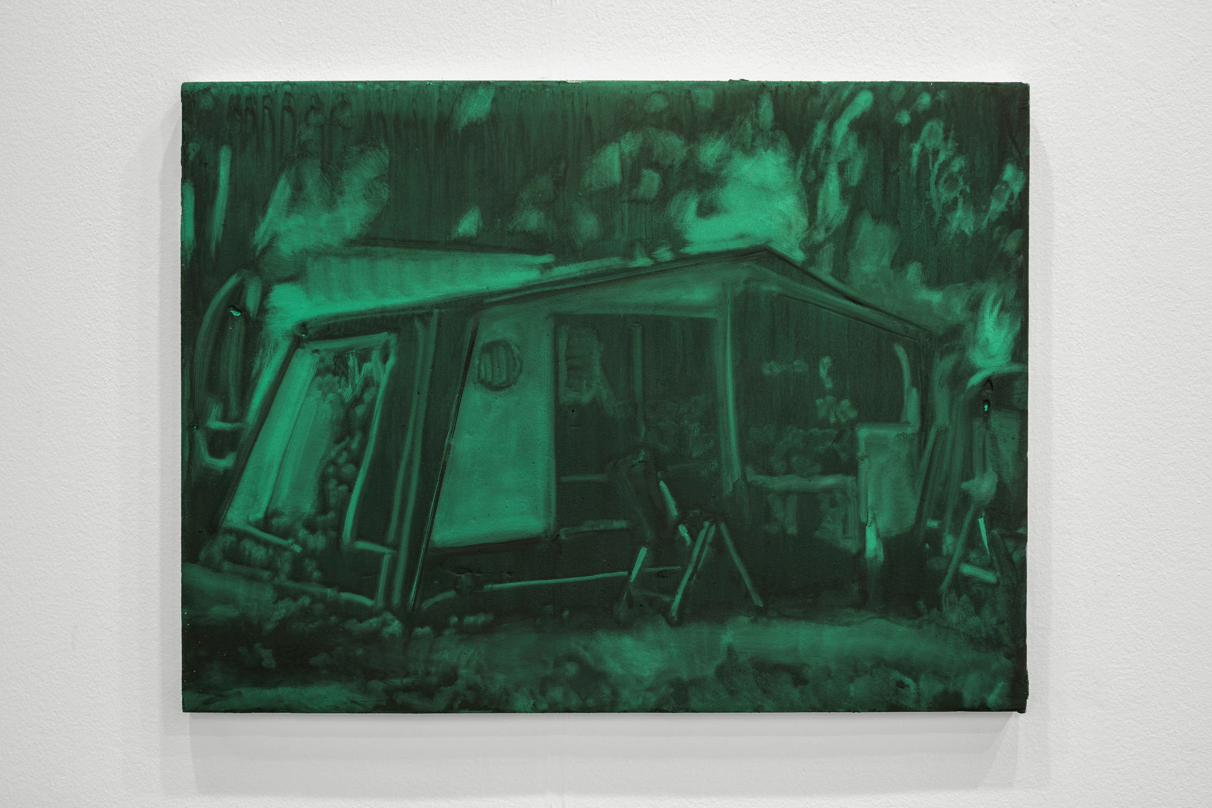 Marco Scarpi, Capingplatz, 2024, Acrylic and egg tempera on canvas, 23 5/8 x 31 1/2 in, 60 x 80 cm
