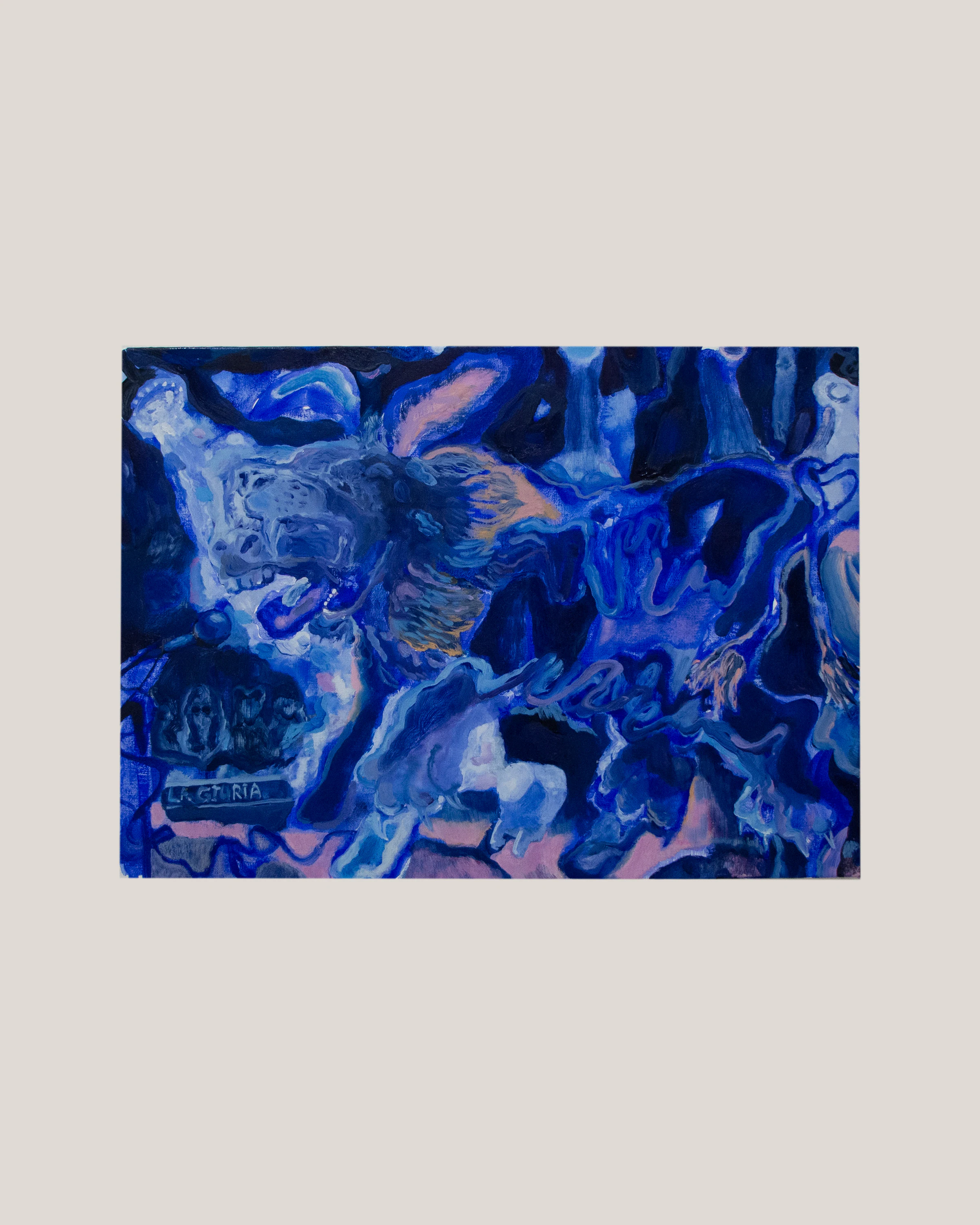 Pietro Moretti, La voce dell'asino, 2021, Watercolor and Oil on Canvas, 15 3/4 x 23 5/8 in, 40 x 60 cm