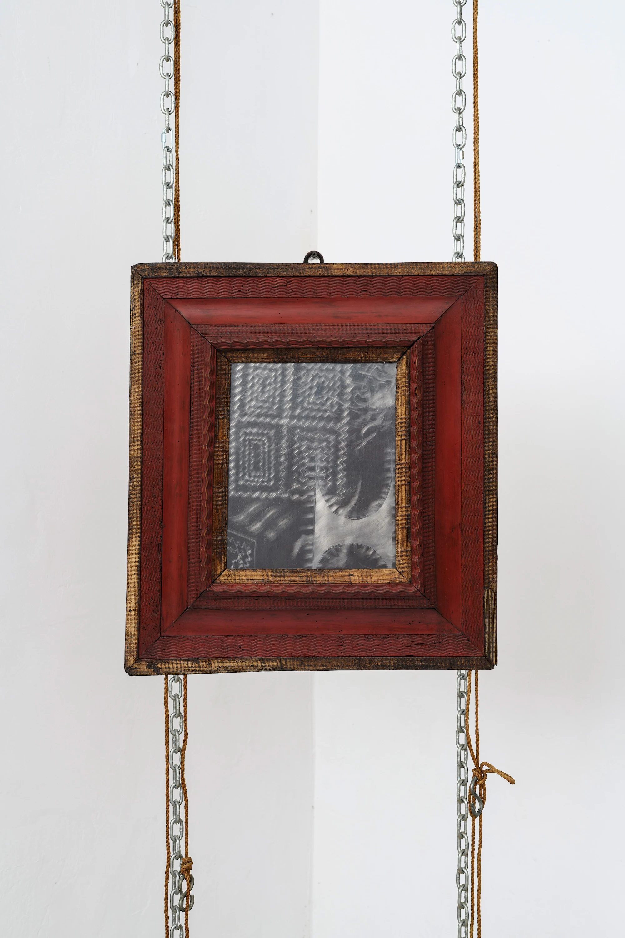 WangShui, Assembly Language, 2025, Aluminum (antique frame), 21 x 19 in 53.3 x 48.3 cm