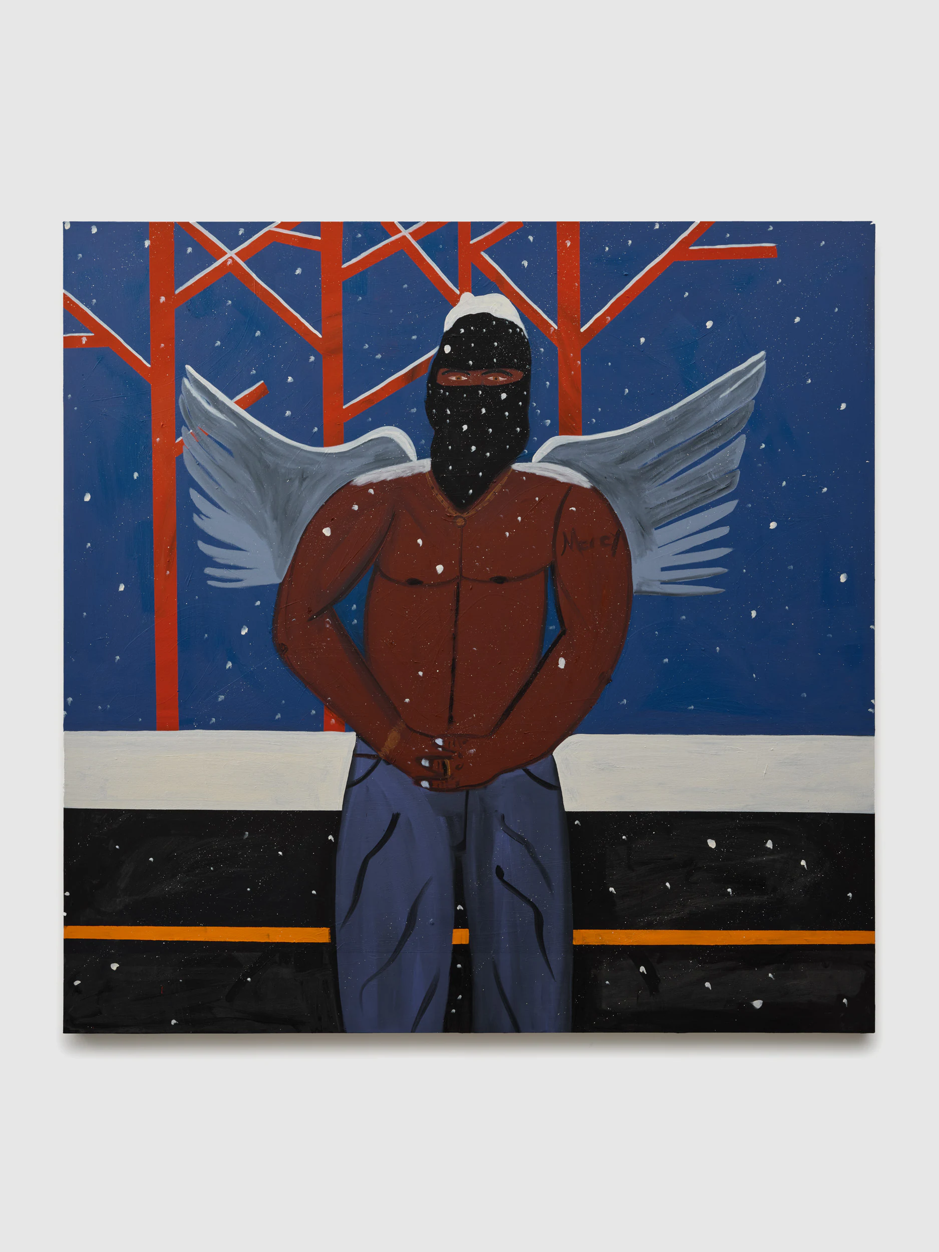 Marcus Jahmal, Snow angel, 2025, Oil on linen , 60 x 60 in 152 x 152 cm