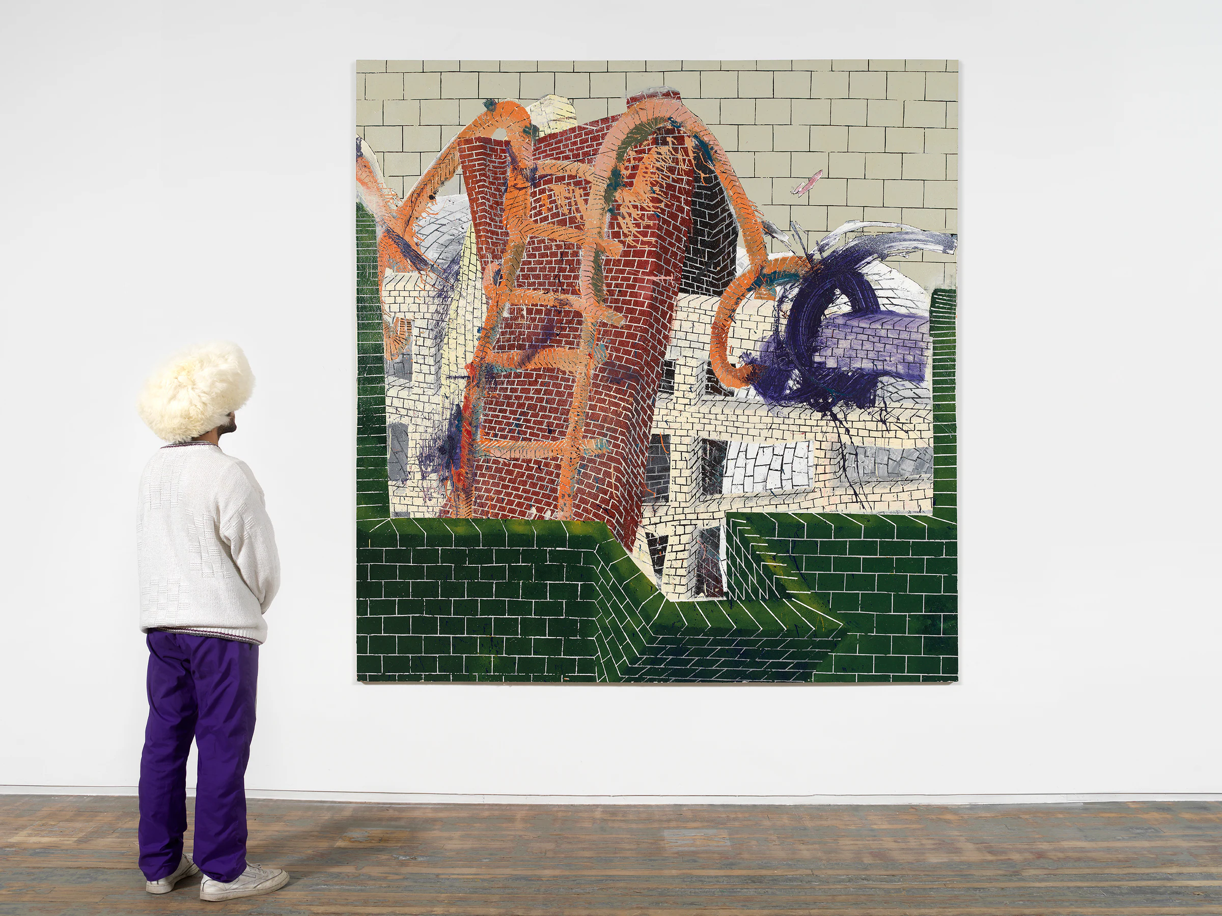 Andrew Piedilato, Green Wall, 2010, Alkyd, oil, acrylic on canvas, 99 x 96 in 251.5 x 243.8 cm