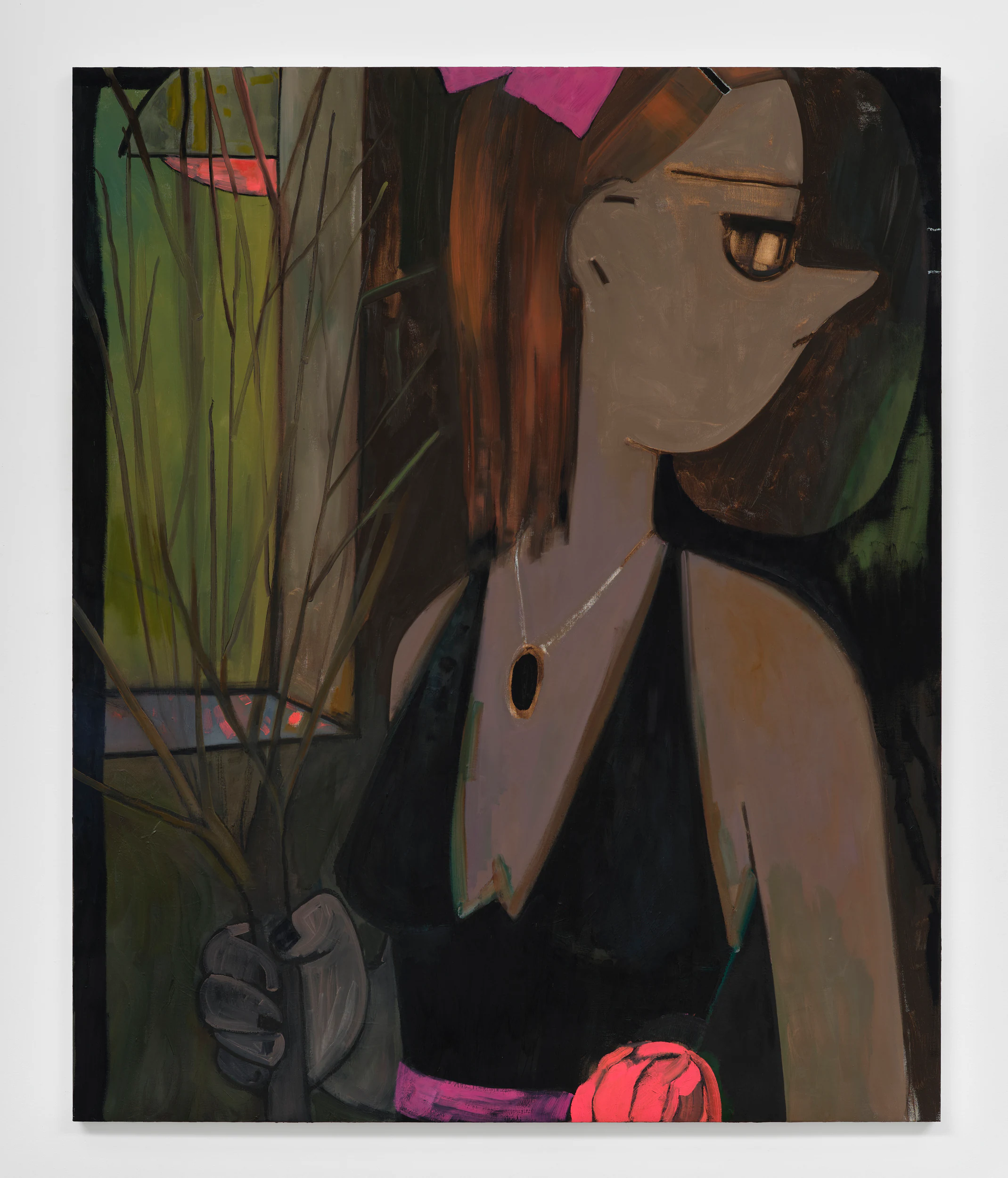 Ellen Berkenblit, Branch, 2023, Oil on linen, 71 x 58 1/2 in, 180.3 x 148.6 cm