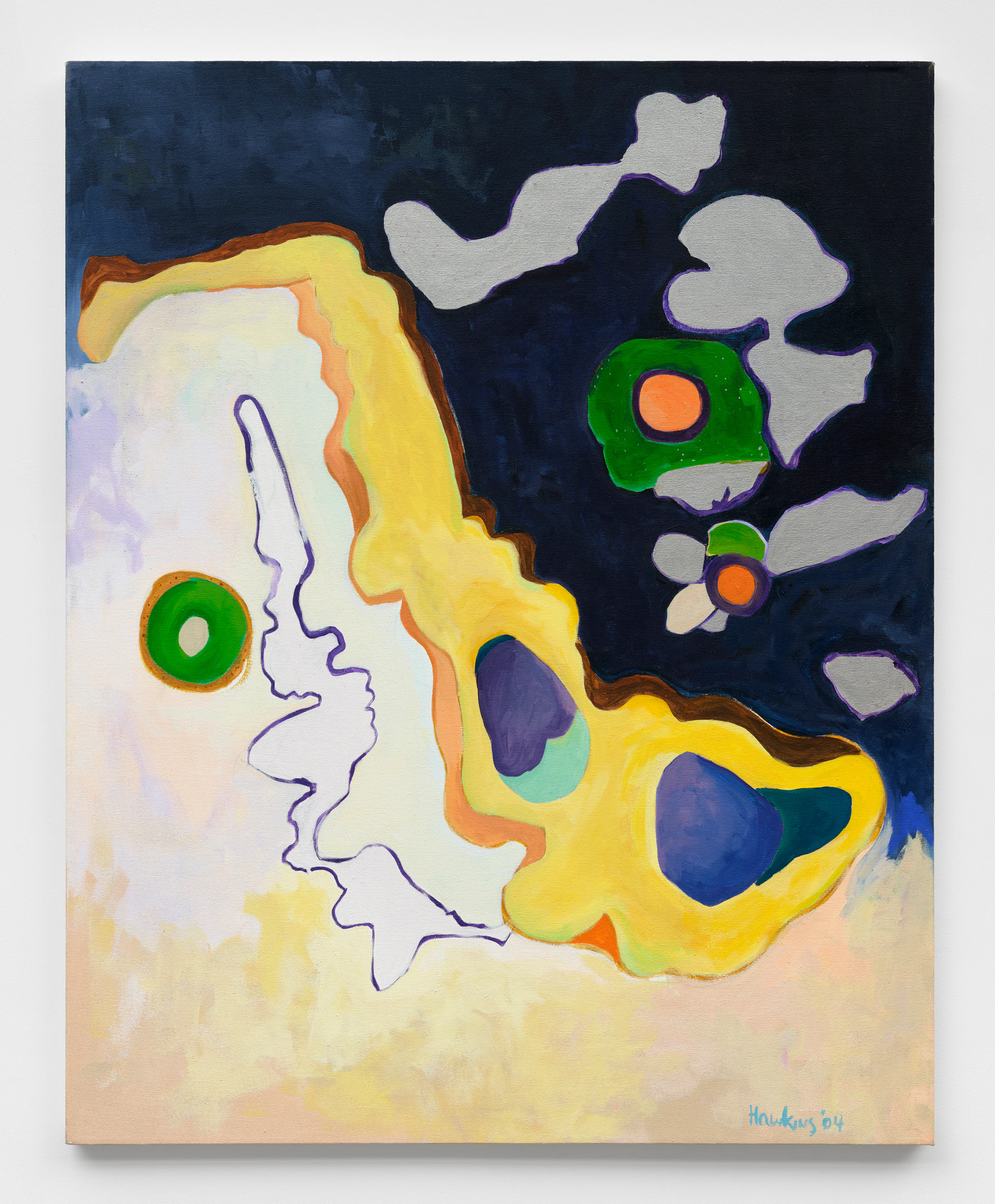 Cynthia Hawkins, Clusters: Cephus, Cephus, Cephi, 2004, Acrylic on canvas signed and dated recto; titled verso, 50 x 40 in, 127 x 101.6 cm