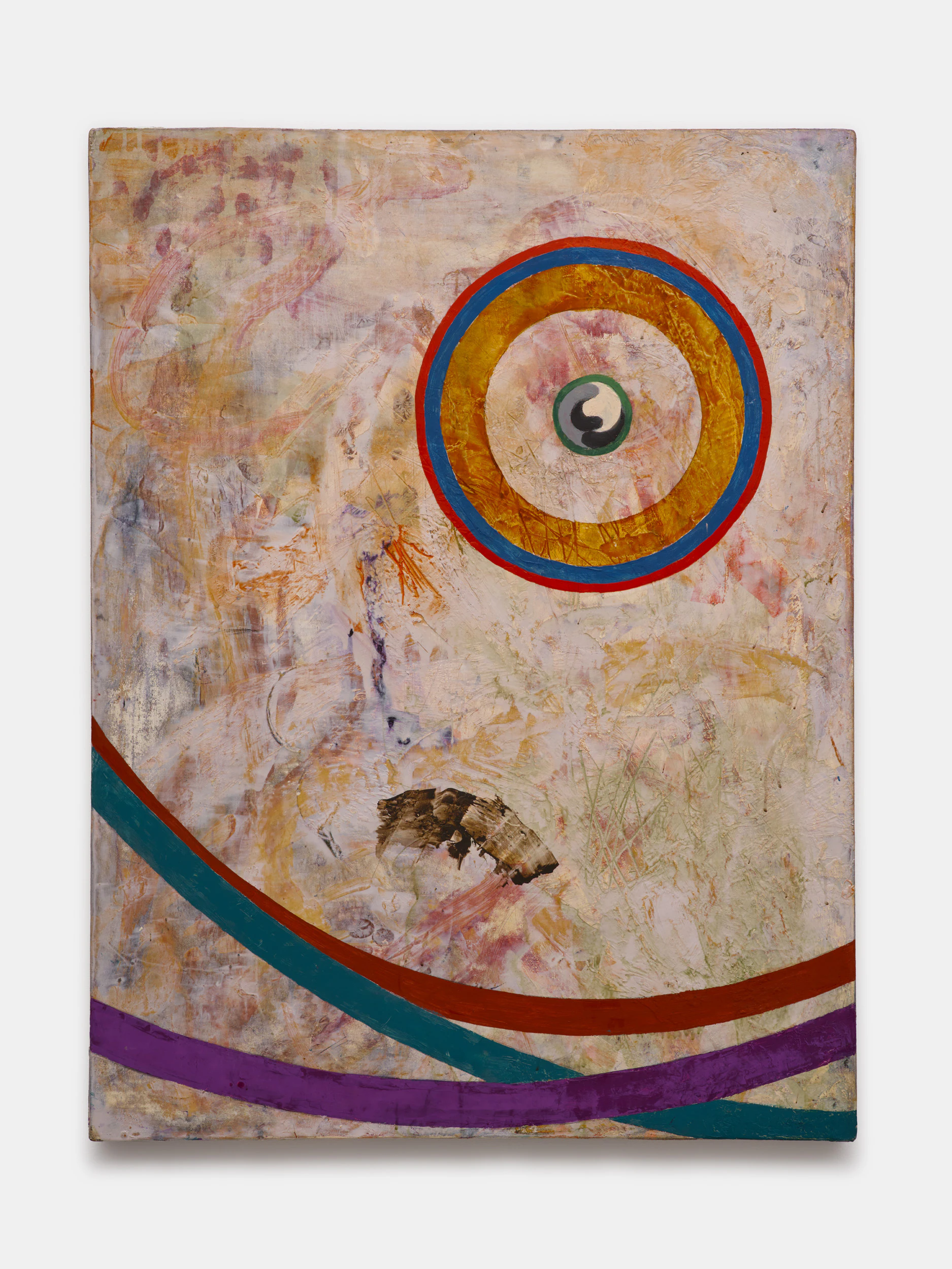 Bill Jensen, Wheel Rim Compass IV (For Wang Wei), 2021, Oil on linen, 37 x 28 in 94 x 71 cm