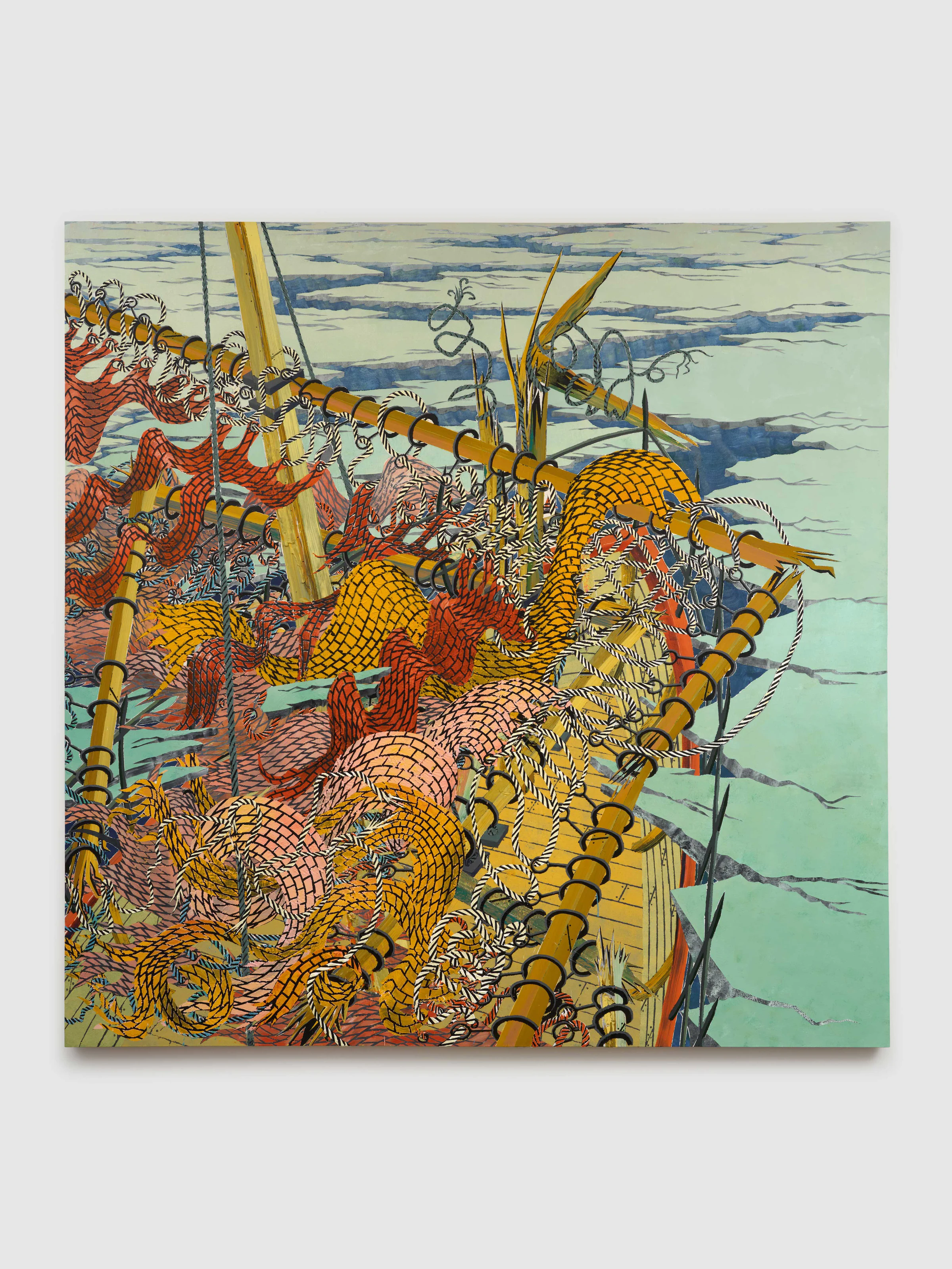 Andrew Piedilato, North North East, 2024, Acrylic and alkyd on canvas, 108 x 108 in 274 x 274 cm