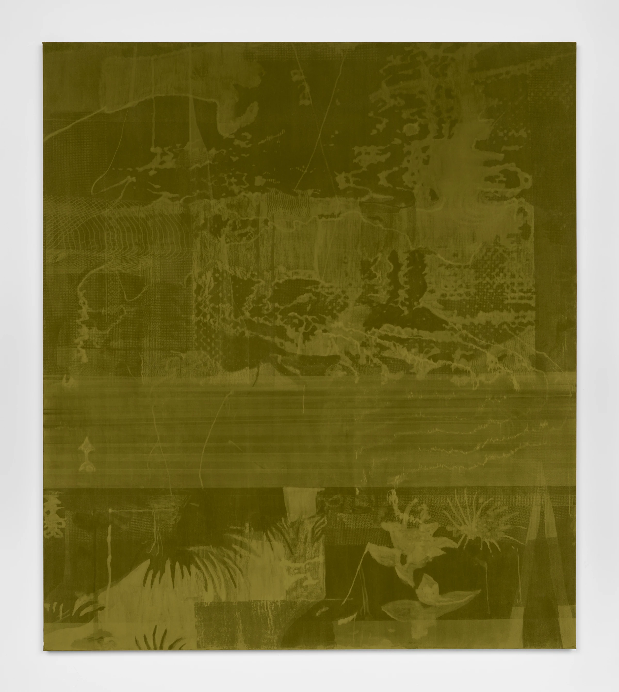 Leonardo Meoni, Telluride, 2025, Mixed media on velvet, 98 3/8 x 86 5/8 in 250 x 220 cm
