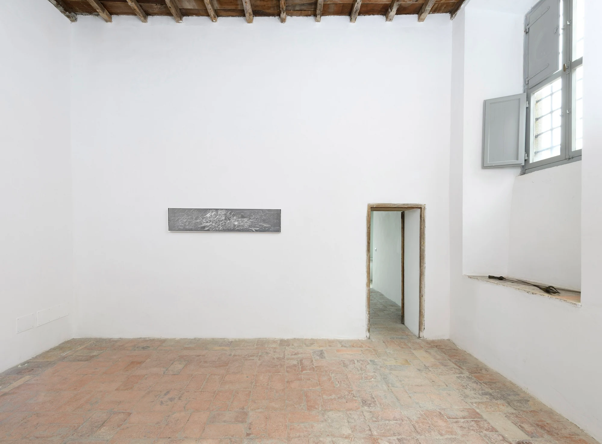 WangShui,Assembly Index I, 2025, Hand-etched aluminum, 12 1/4 x 60 3/4 in 31.1 x 154.3 cm