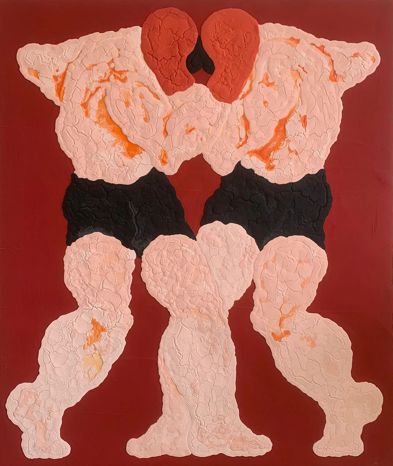 Bucintoro a Lepanto, 2022, Acrylic and Marble Dust on Canvas, 74 3/4 x 63 in 190 x 160 cm