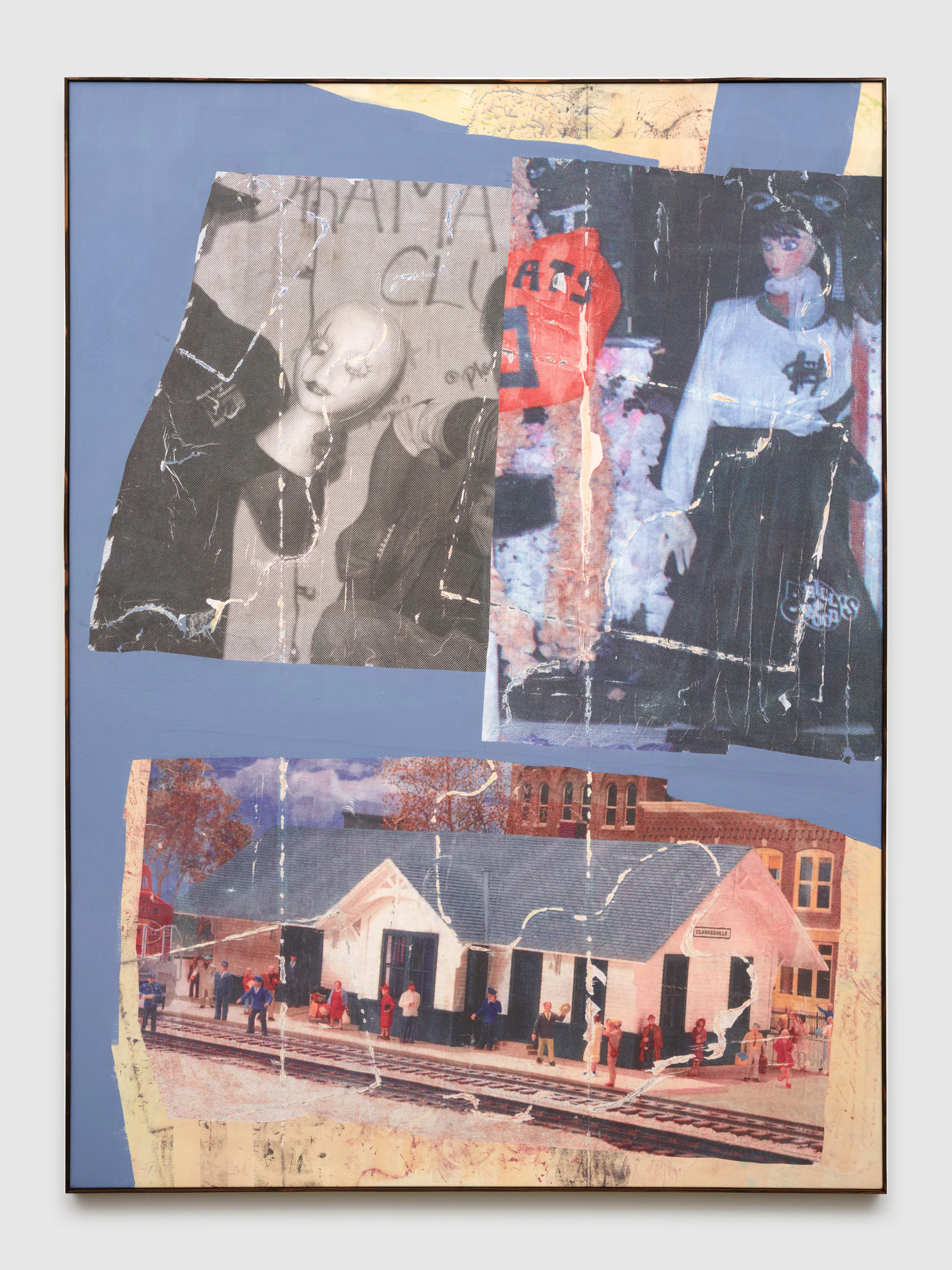 Ben Werther, The Mannequin, 2025, Acrylic and collage on canvas, 84 x 62 in 213.5 x 157.5 cm