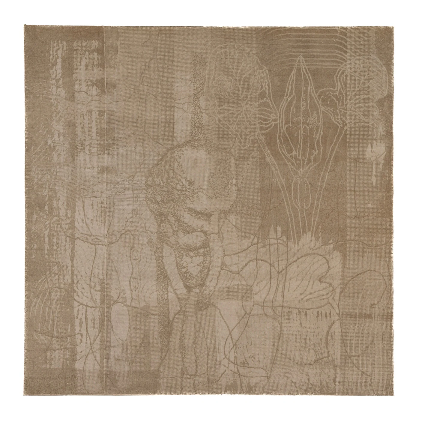 Leonardo Meoni, Untitled, 2023, Mixed media on velvet, 70 7/8 x 70 7/8 in, 180 x 180 cm