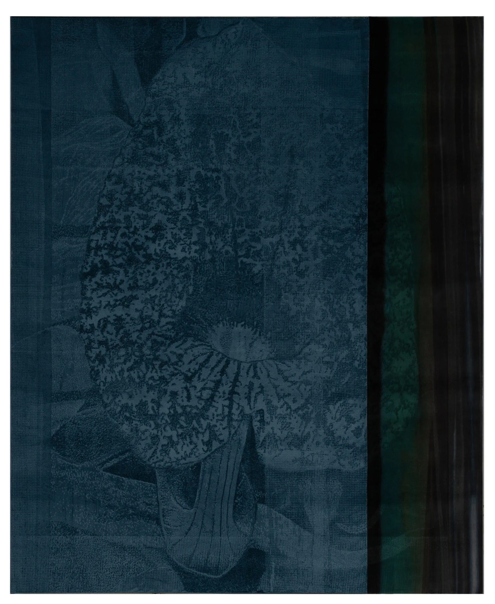 Leonardo Meoni, Untitled, 2024, Mixed Media on Velvet, 86 5/8 x 70 7/8 in 220 x 180 cm