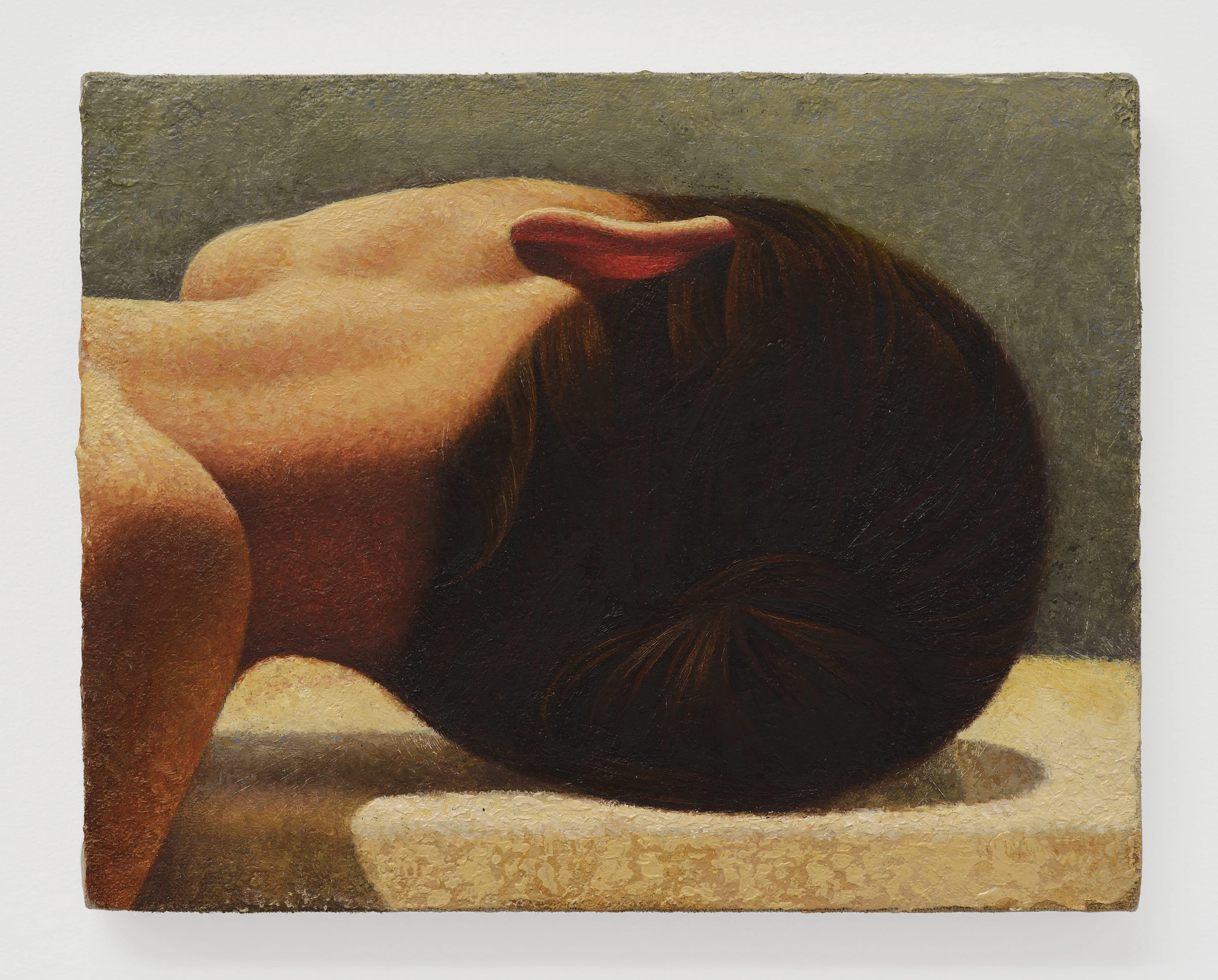 Vittorio Marella, donna distesa, 2026, Oil on canvas, 7 x 8 1/2 in ; 17.8 x 21.6 cm