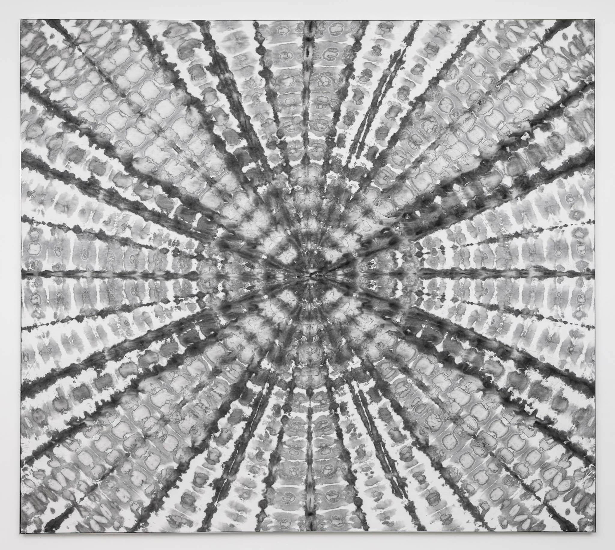 Daniele Milvio, Meatmare, 2025, China ink on canvas, aluminum frame, 89 5/8 x 100 1/4 in 227.5 x 254.7 cm