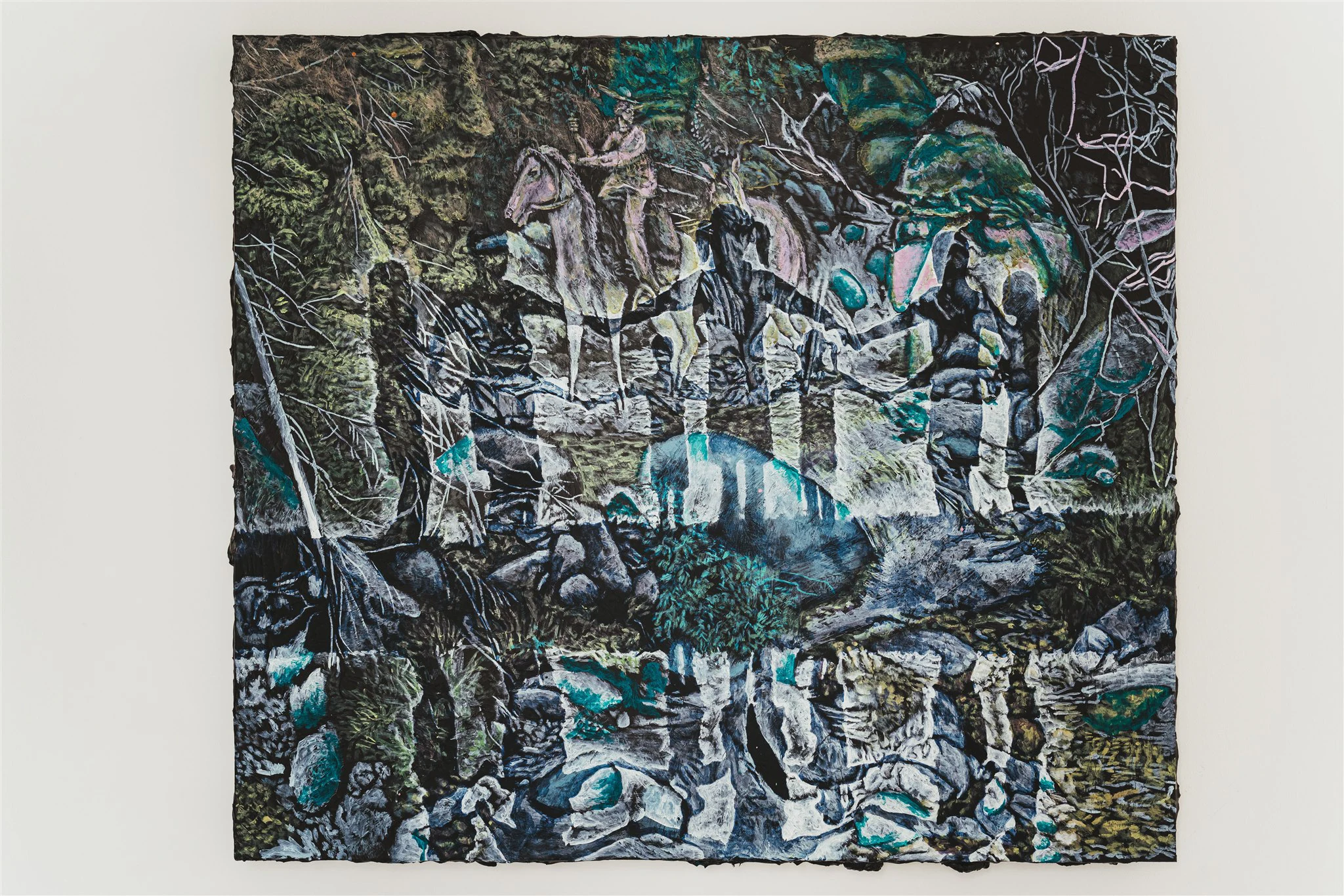 Pareidolic Faith, 2022, Acrylic, Egg Tempera and Matt Gel on Canvas, 55 1/8 x 63 in 140 x 160 cm