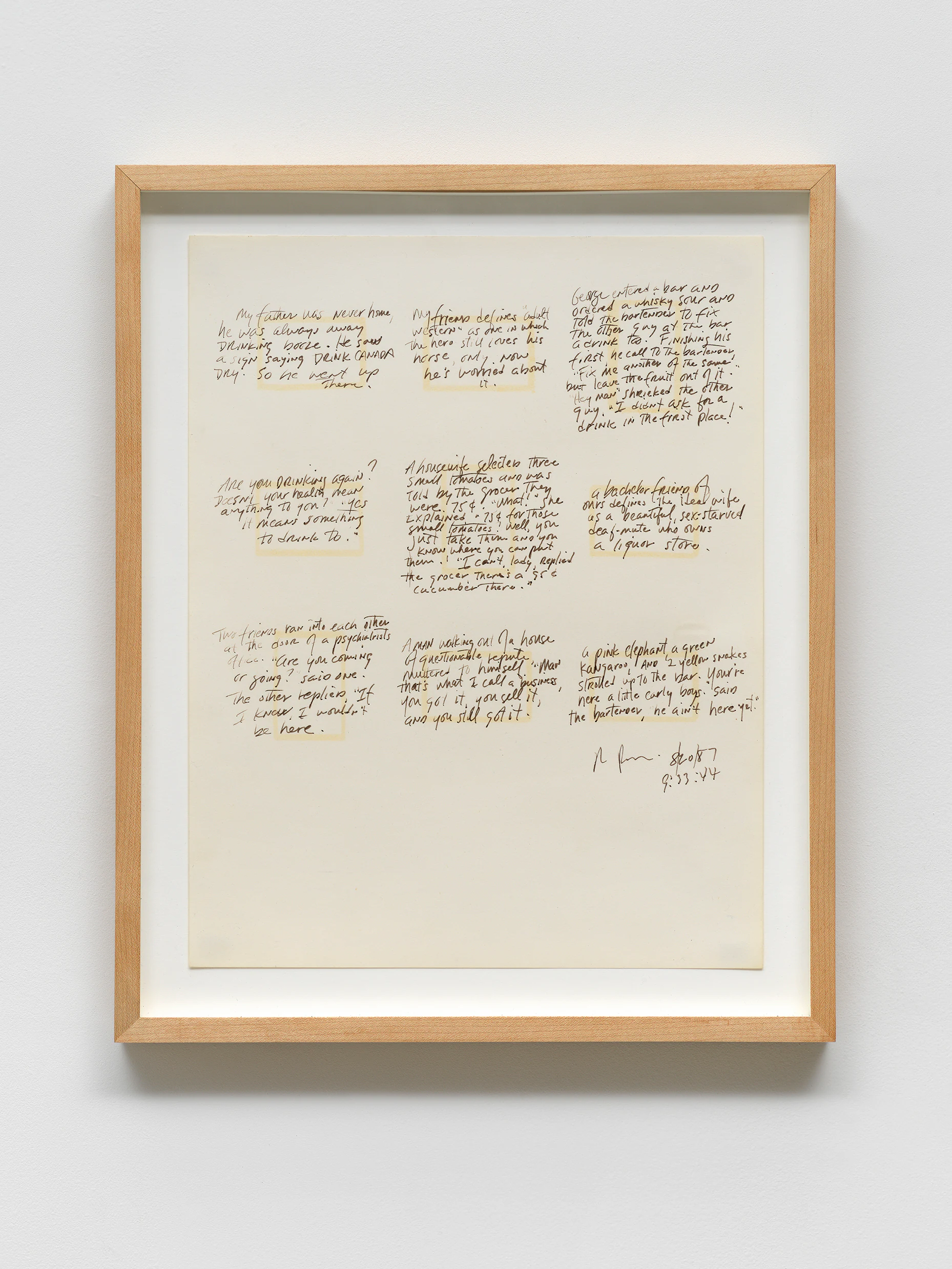 Richard Prince, Untitled, 1987, Ink on paper , 13 7/8 x 10 3/4 in, 35.3 x 27.3 cm (Unframed) 17 x 13 1/2 in, 43.2 x 34.3 cm (Framed)