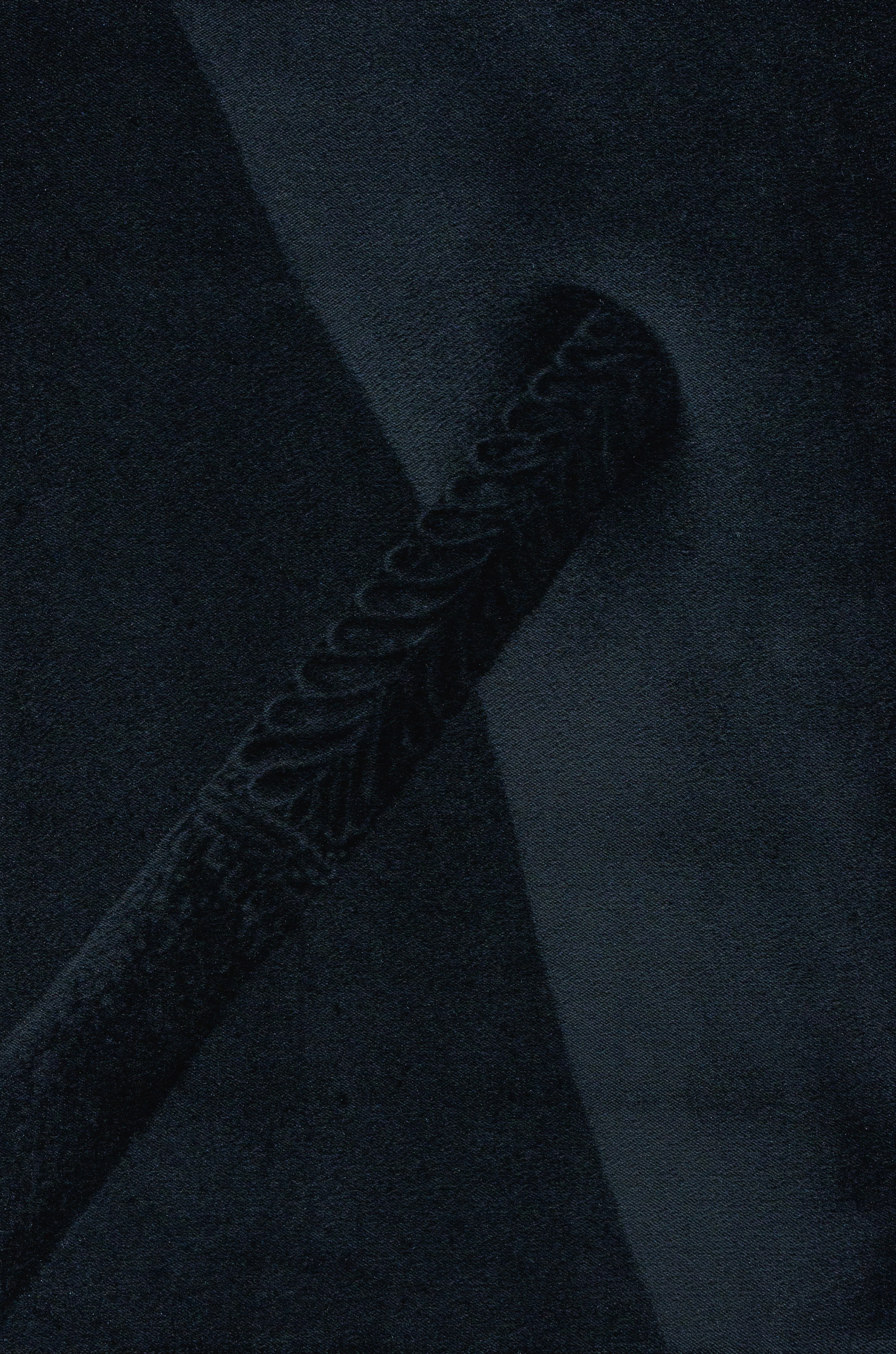 Leonardo Meoni, Puncture, 2024, Mixed media on velvet, alluminum frame, 23 5/8 x 15 3/4 in, 60 x 40 cm