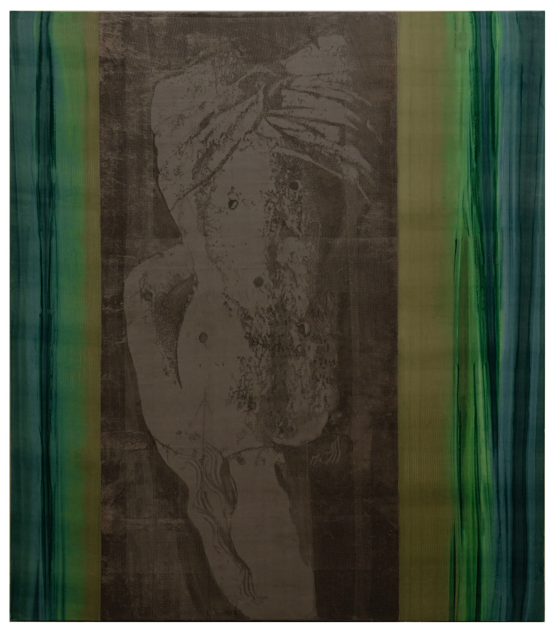 Saint Sebastian's Swamp, 2024, Mixed Media on Velvet, 98 7/16 x 86 5/8 in 250 x 220 cm