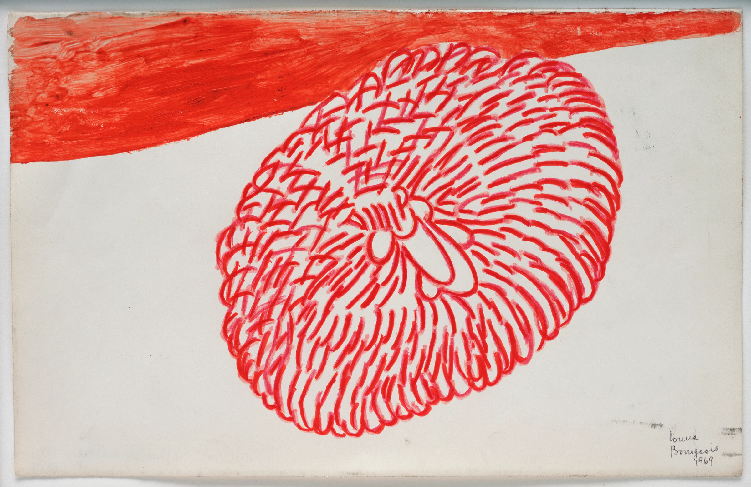 Louise Bourgeois, Untitled, 1969, Ink and oil on paper , 7 1/2 x 11 1/2 in 19 x 29 cm (unframed) 17 x 21 in 43 x 53 cm (framed)