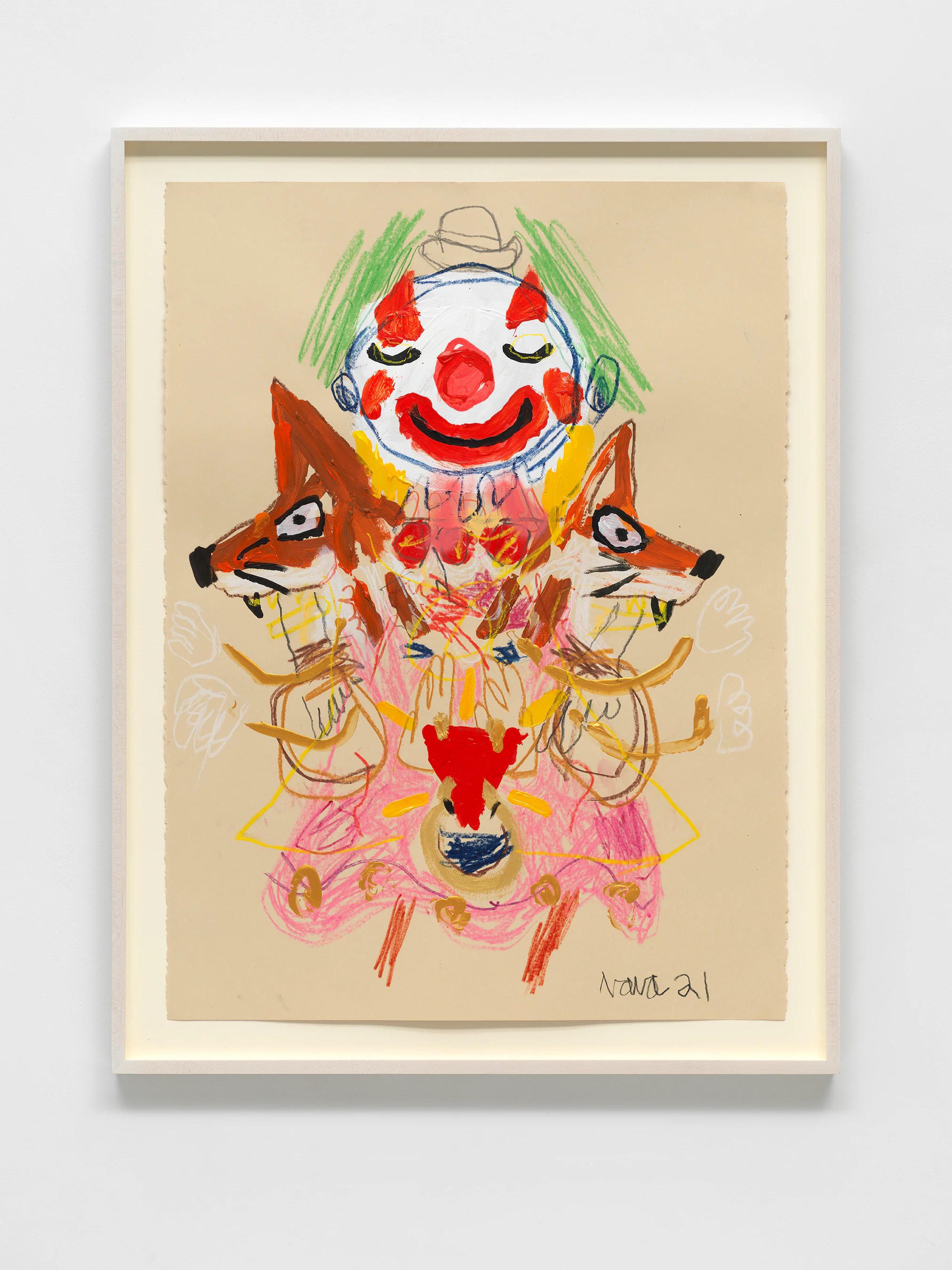 Robert Nava, Untitled, 2021, Acrylic, crayon, and grease pencil on paper, 30 x 22 1/4 in, 76.2 x 56.5 cm