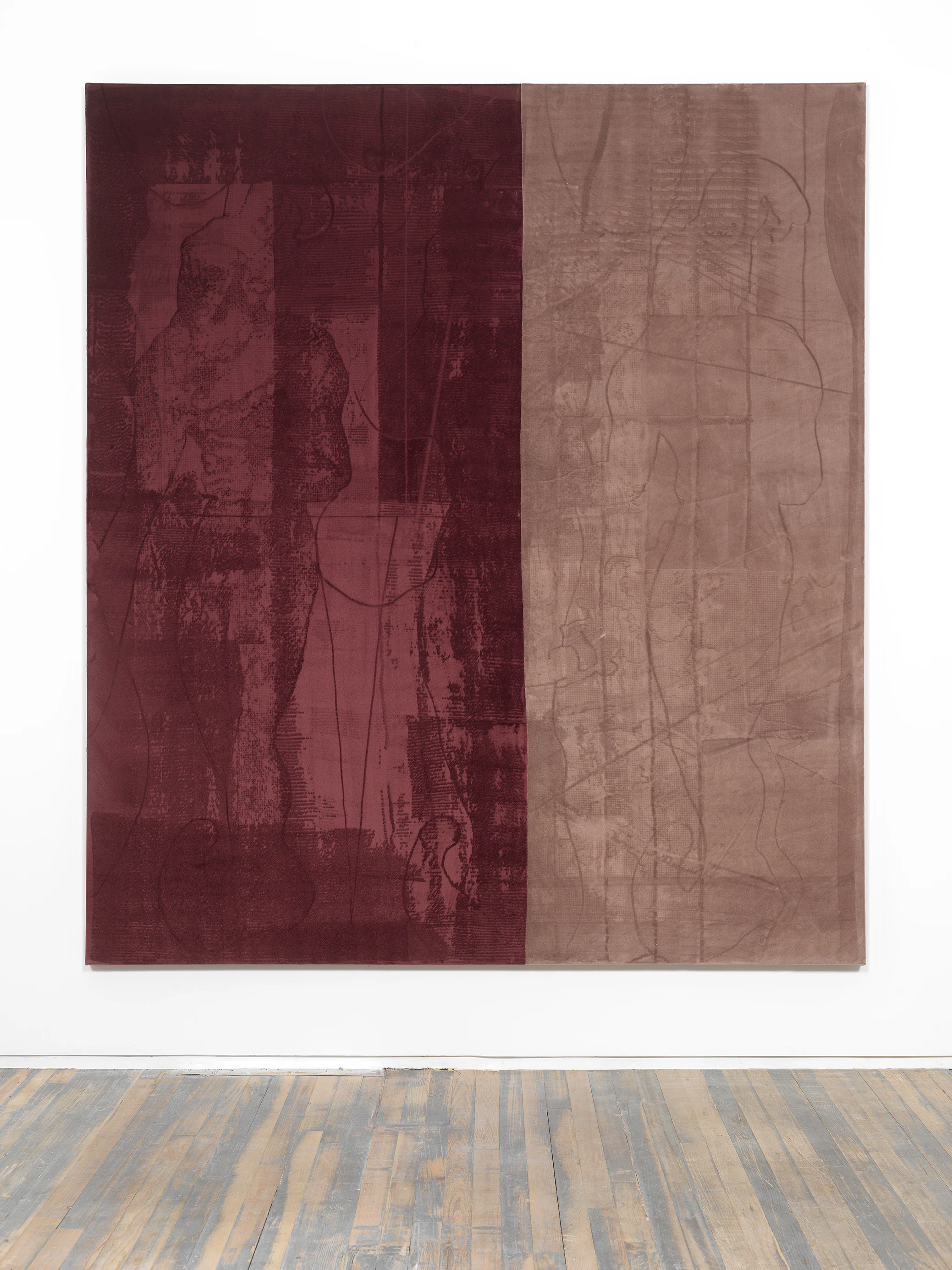 Leonardo Meoni, DECEPTIVE STEP, 2022, Mixed Media on Velvet, 98 3/8 x 86 5/8 in 250 x 220 cm