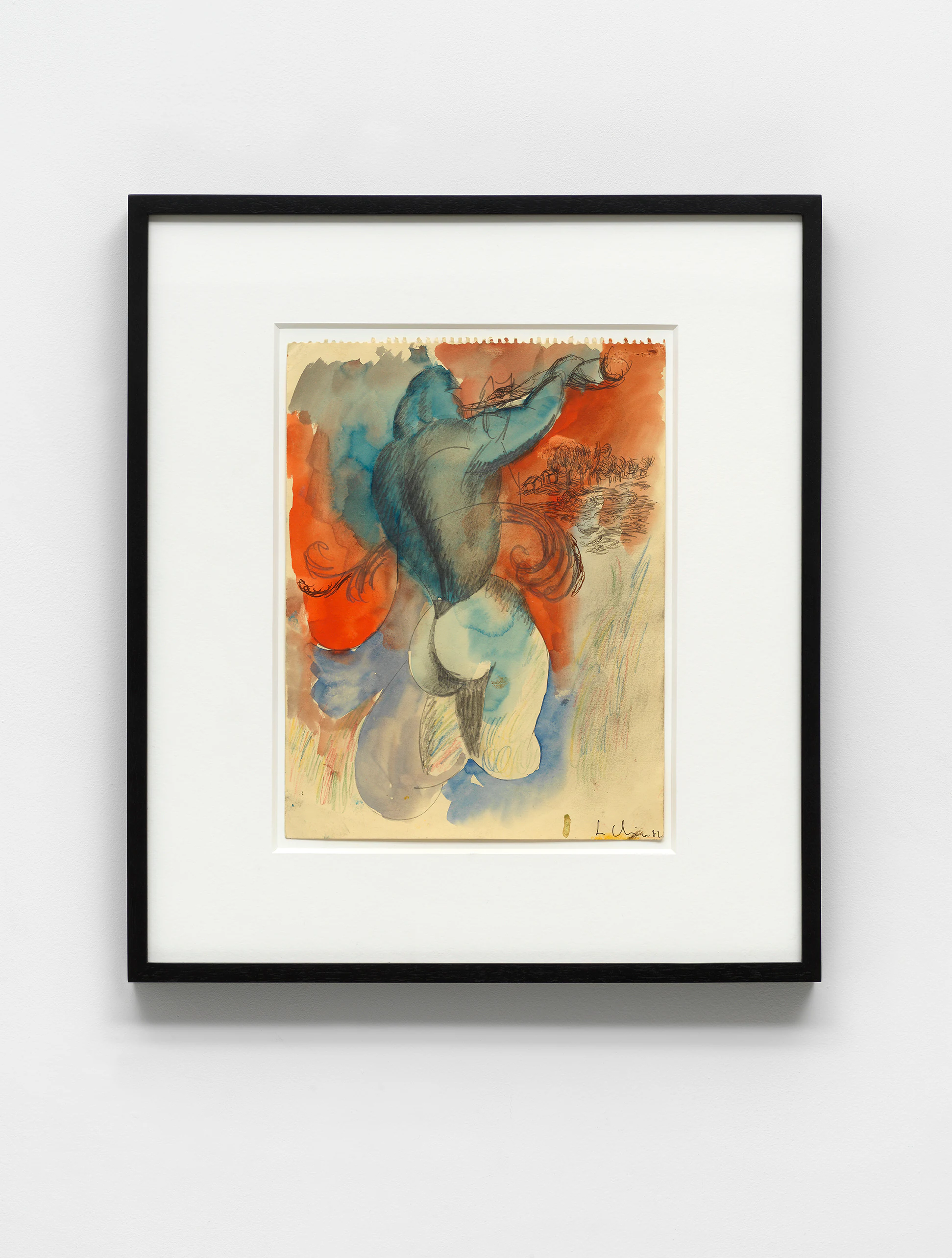 Sandro Chia, Untitled, 1982, Mixed media on paper , 12 3/16 x 9 7/16 in, 31 x 24 cm (Unframed) 19 5/16 x 17 1/8 in, 49 x 43.5 cm (Framed)