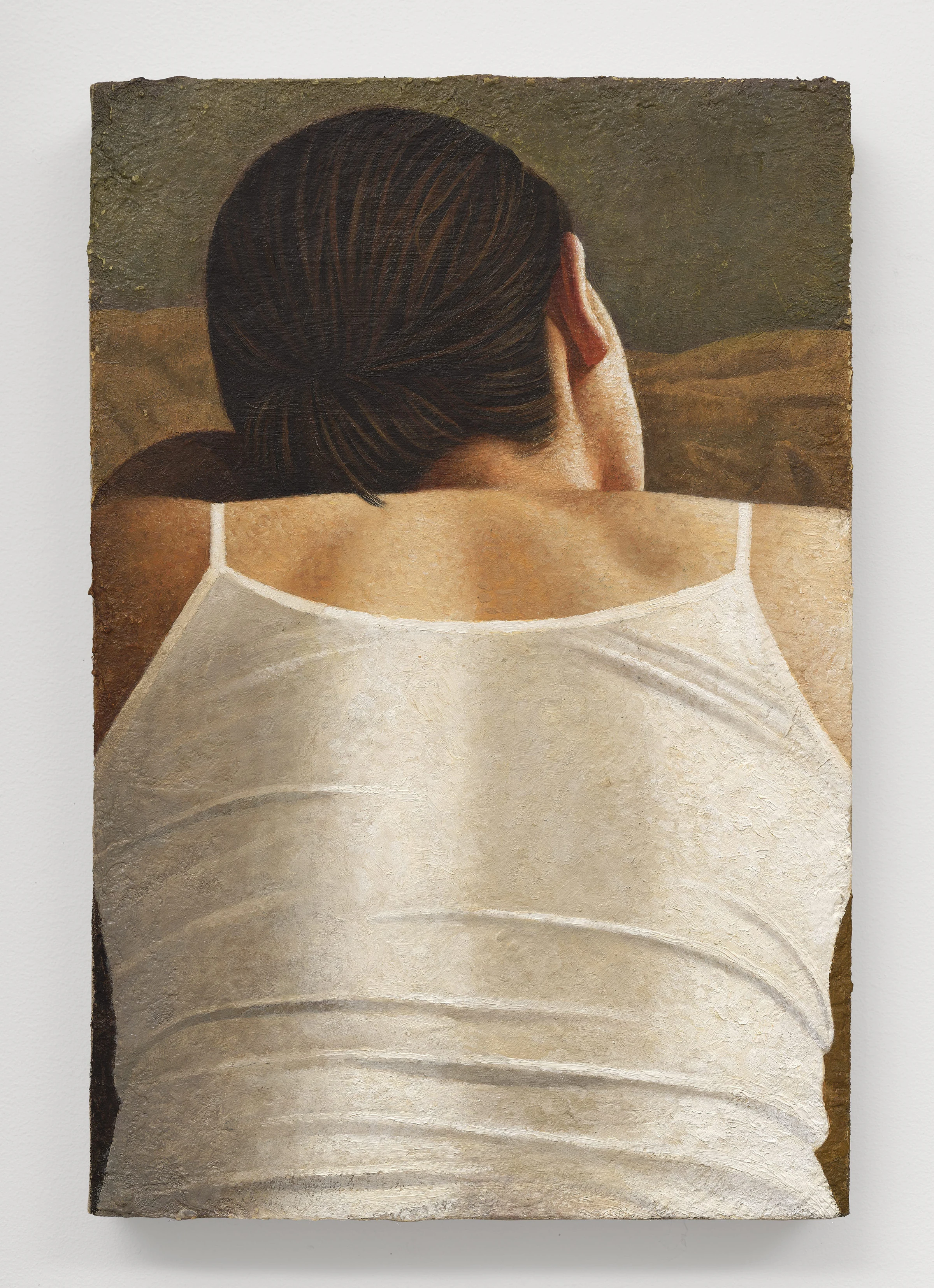 Vittorio Marella, distesa, 2026, Oil on linen mounted on panel, 10 1/2 x 15 3/4 in ; 27 x 40 cm