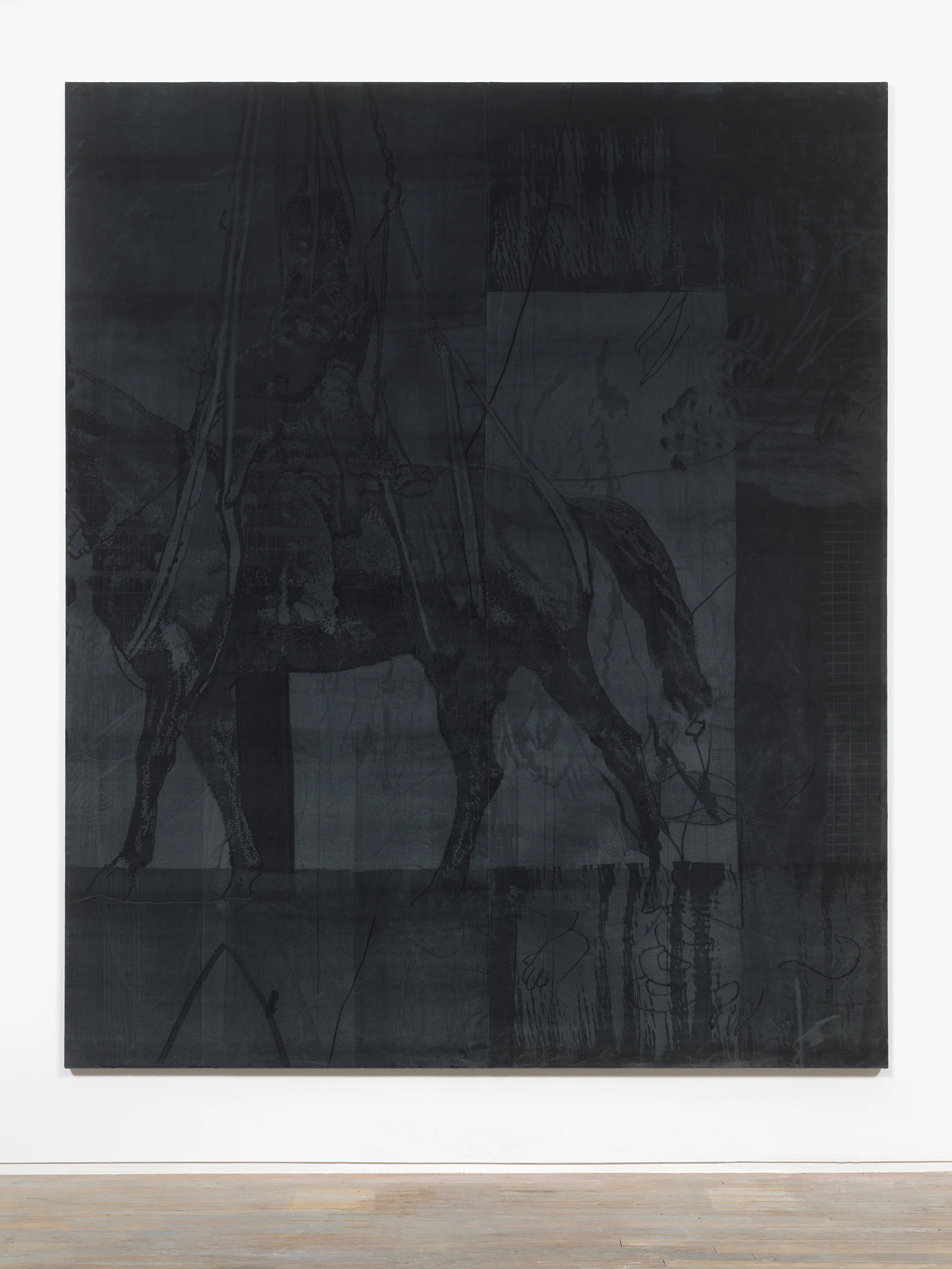 Leonardo Meoni, MOVE MEMORY, 2022, Mixed Media on Velvet, 118 1/8 x 98 3/8 in 300 x 250 cm