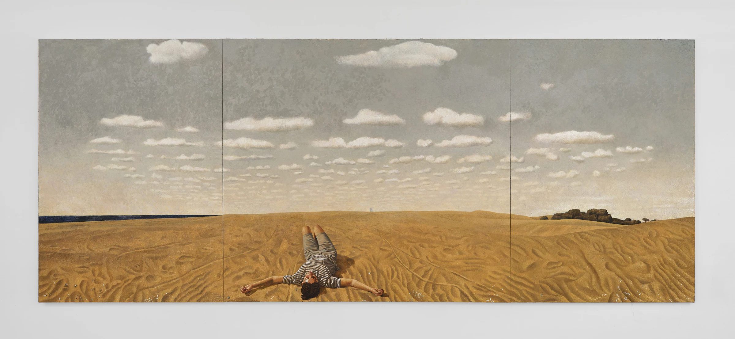 Vittorio Marella, Sotto il cielo, 2026, Oil on canvas, 110 1/4 × 275 5/8 in ; 280 × 700 cm