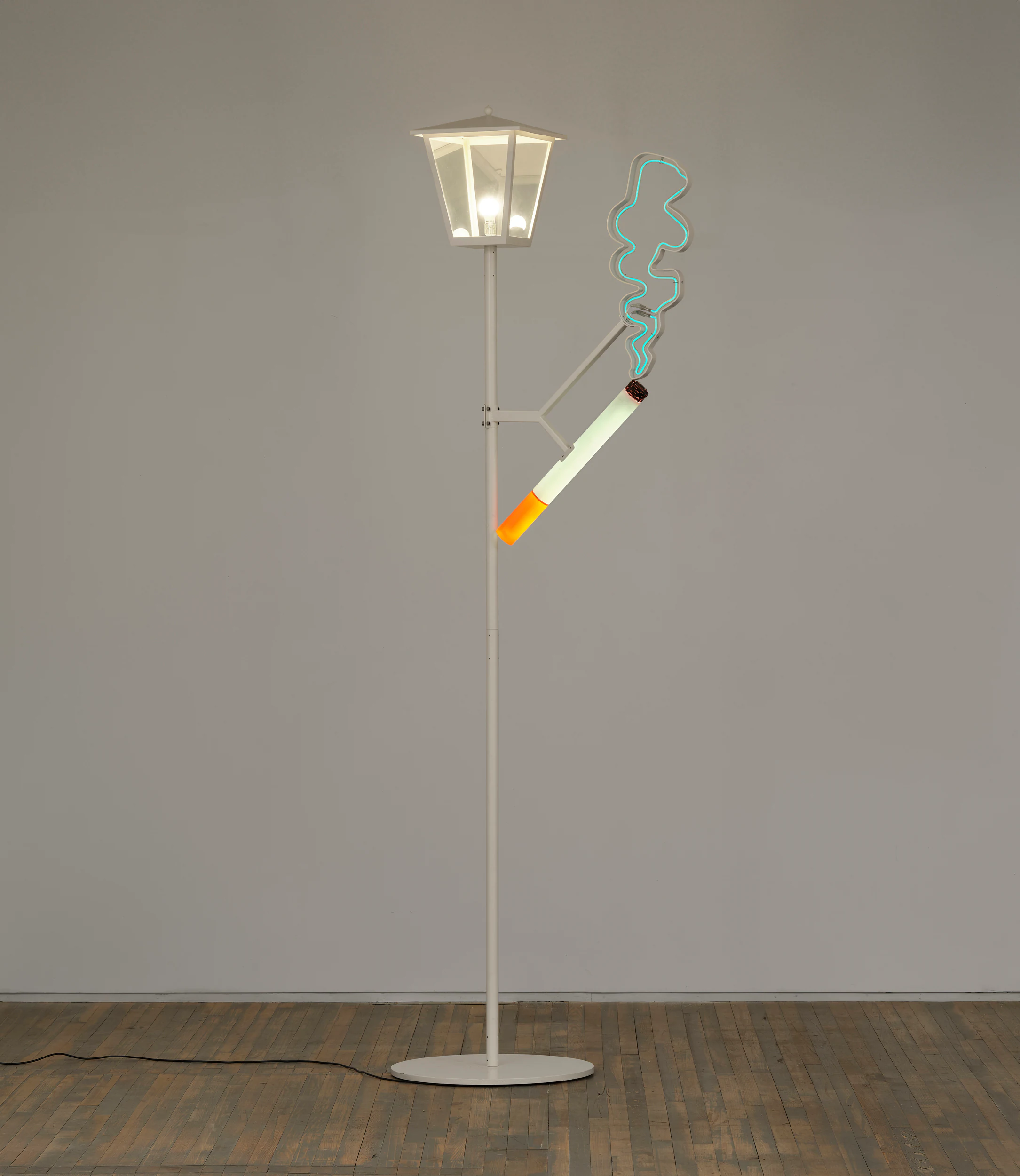Cosima von Bonin, Smoke 2008/2011 (CVB & Michel Wuerthle), 2011, Steel, lacquer, plate-glass, spruce; SMOKE: Perspex, steel, lacquer, neon lamp, light-emitting diode 129 7/8 x 46 x 28 in, 330 x 116.8 x 71.1 cm