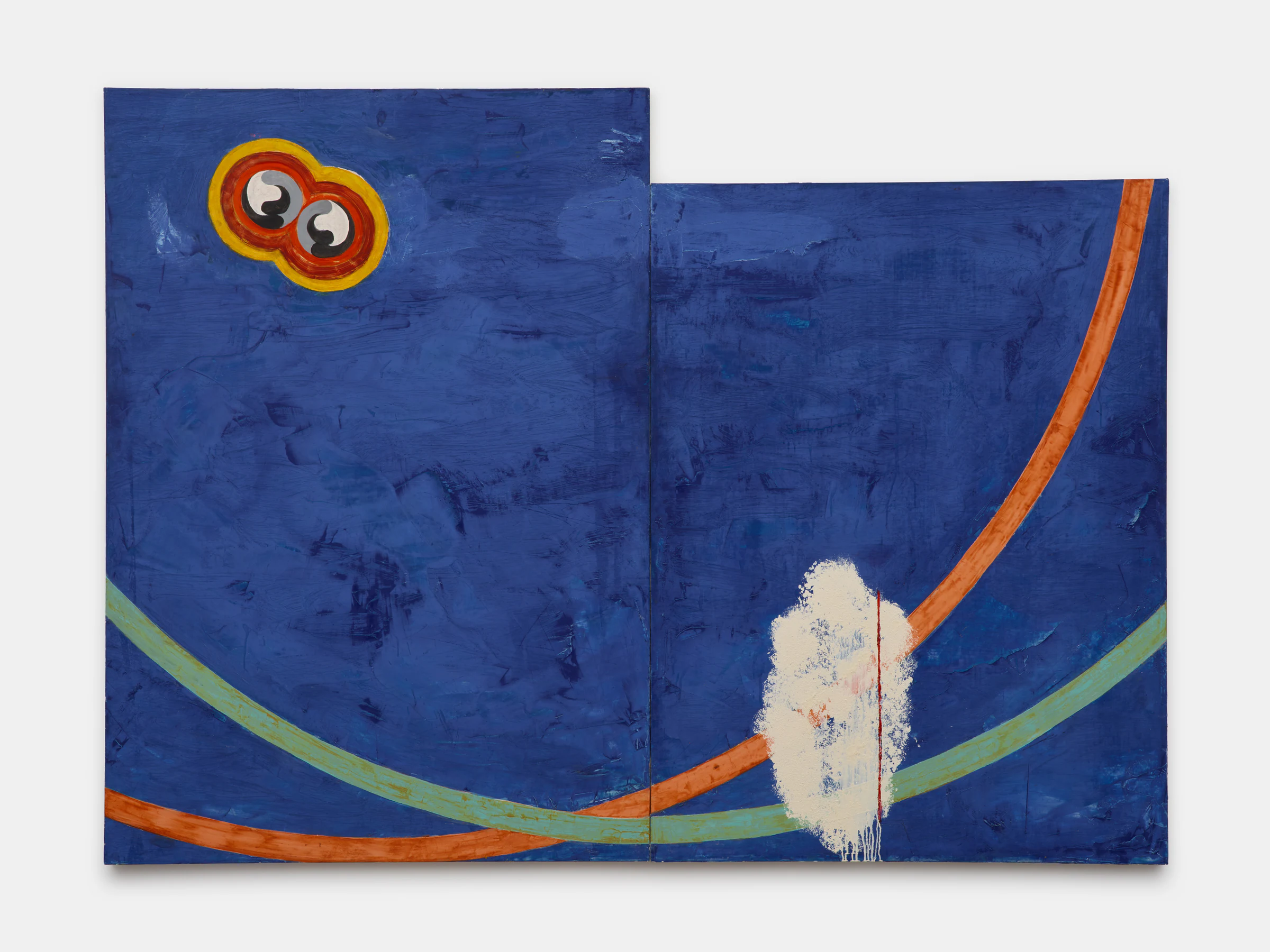 Bill Jensen, Vastness/Flowing, 2020-2021, Oil on linen, diptych, 60 1/2 x 82 1/2 in 153.7 x 209.6 cm