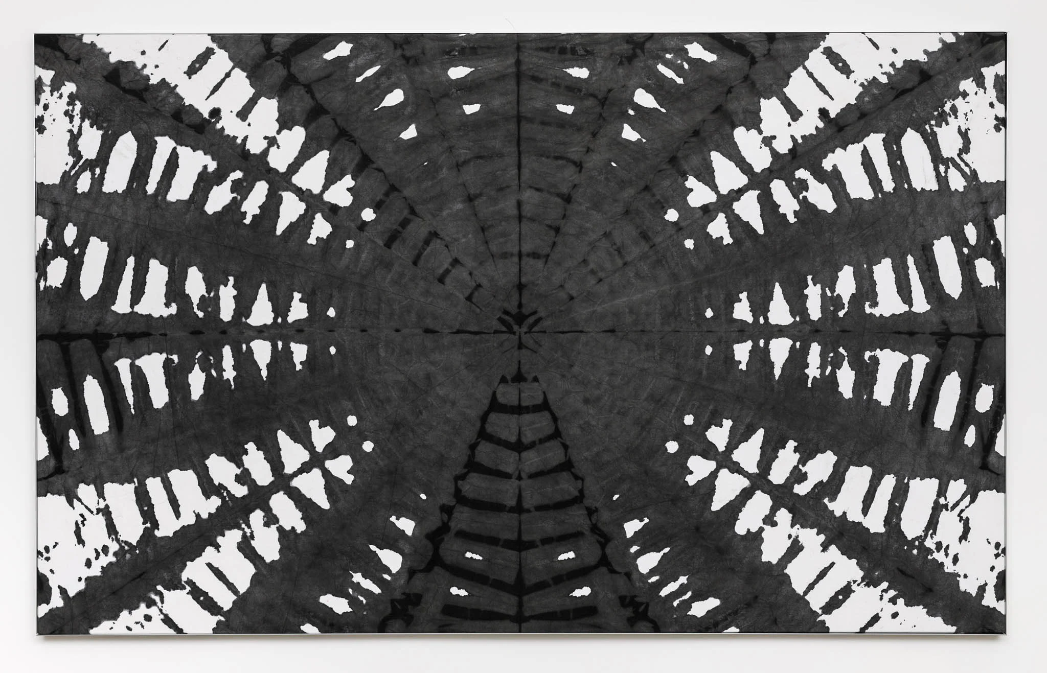 Daniele Milvio, Untitled (ragnatela), 2025, China ink on canvas, aluminum frame, 51 3/8 x 82 5/8 in 130.6 x 210 cm