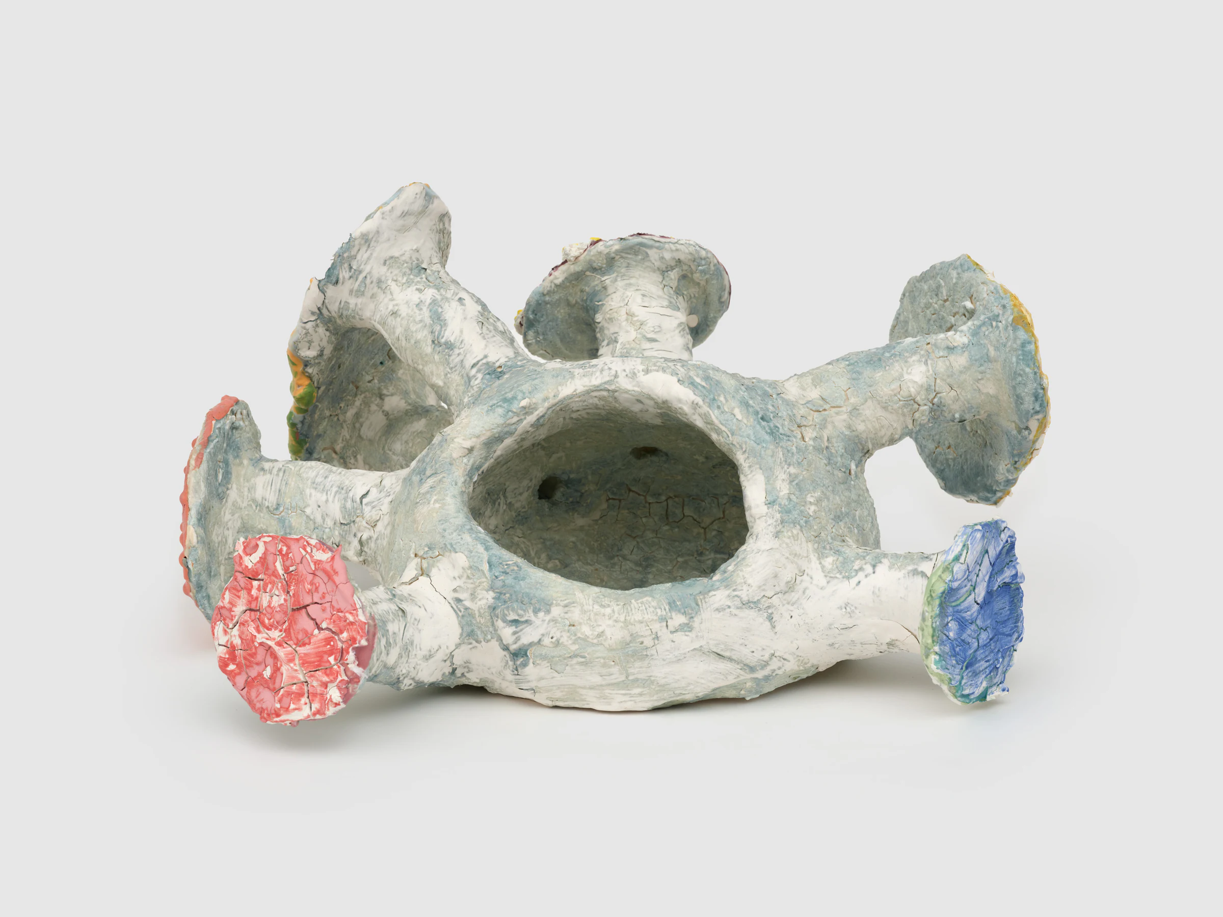 Adrian Schachter, Screen vessel 2, 2024, Glazed ceramic, 7 x 14 x 12 1/2 in 18 x 35.5 x 32 cm
