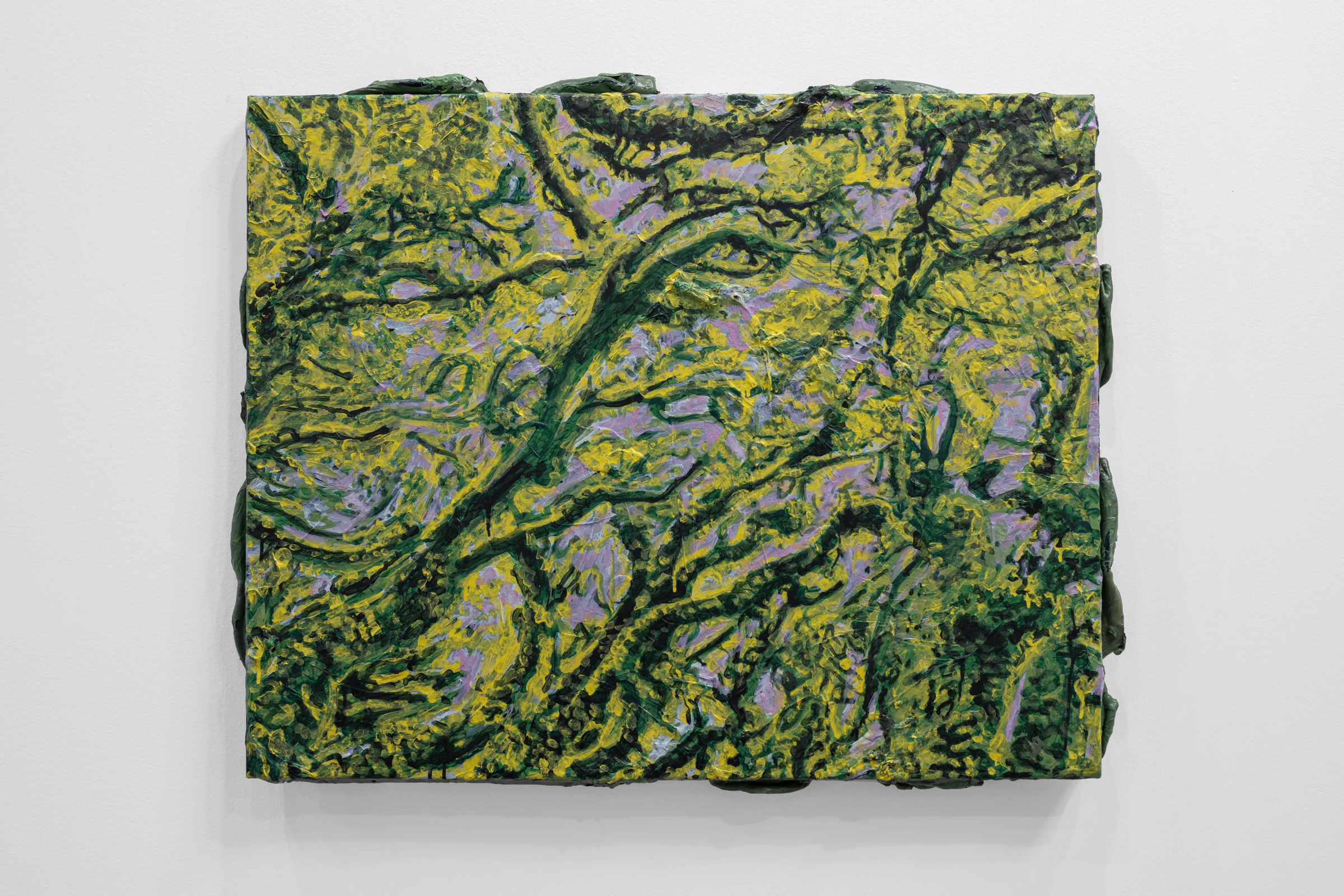 Adrian Schachter, Untitled (Trees), 2022, Acrylic, Egg Tempera and Matt Gel on Canvas, 39 3/8 x 31 1/2 in, 100 x 80 cm
