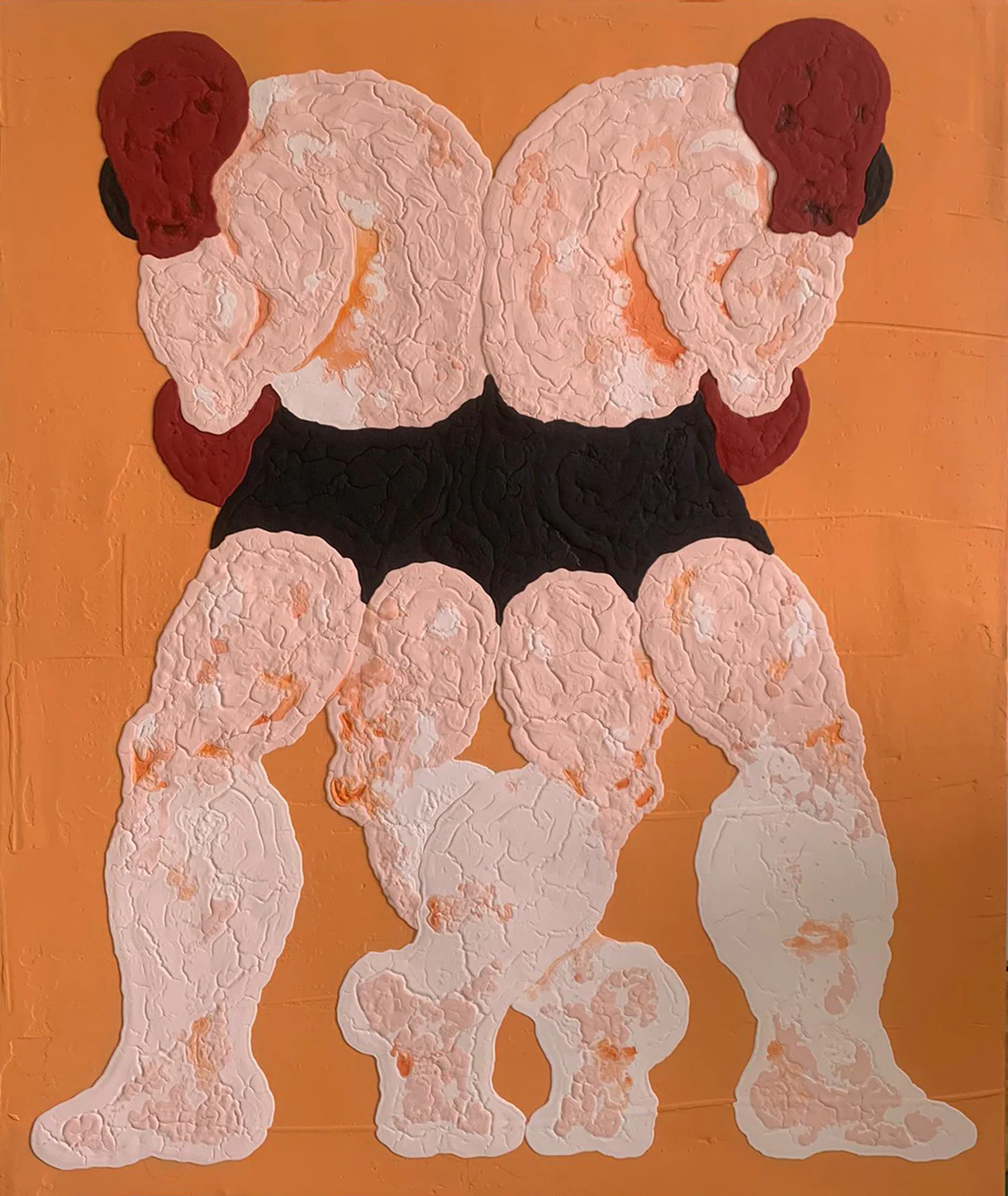 Battaglia di Leucade, 2022, Acrylic and Marble Dust on Canvas, 74 3/4 x 63 in 190 x 160