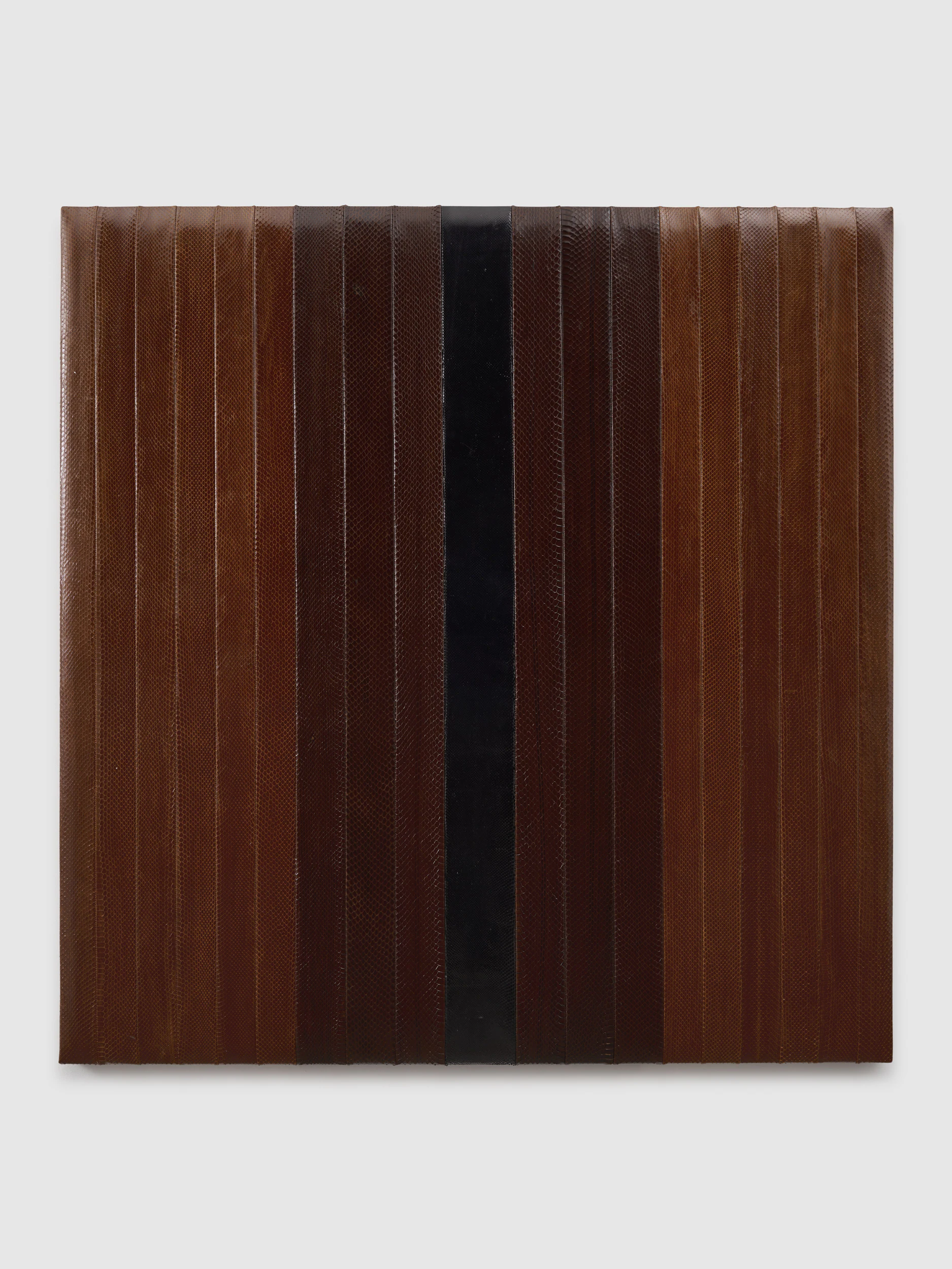 Daniele Milvio, Untitled, 2023, Dyed snakeskin (deadstock), 42 15/16 x 41 3/4 in, 109 x 106 cm
