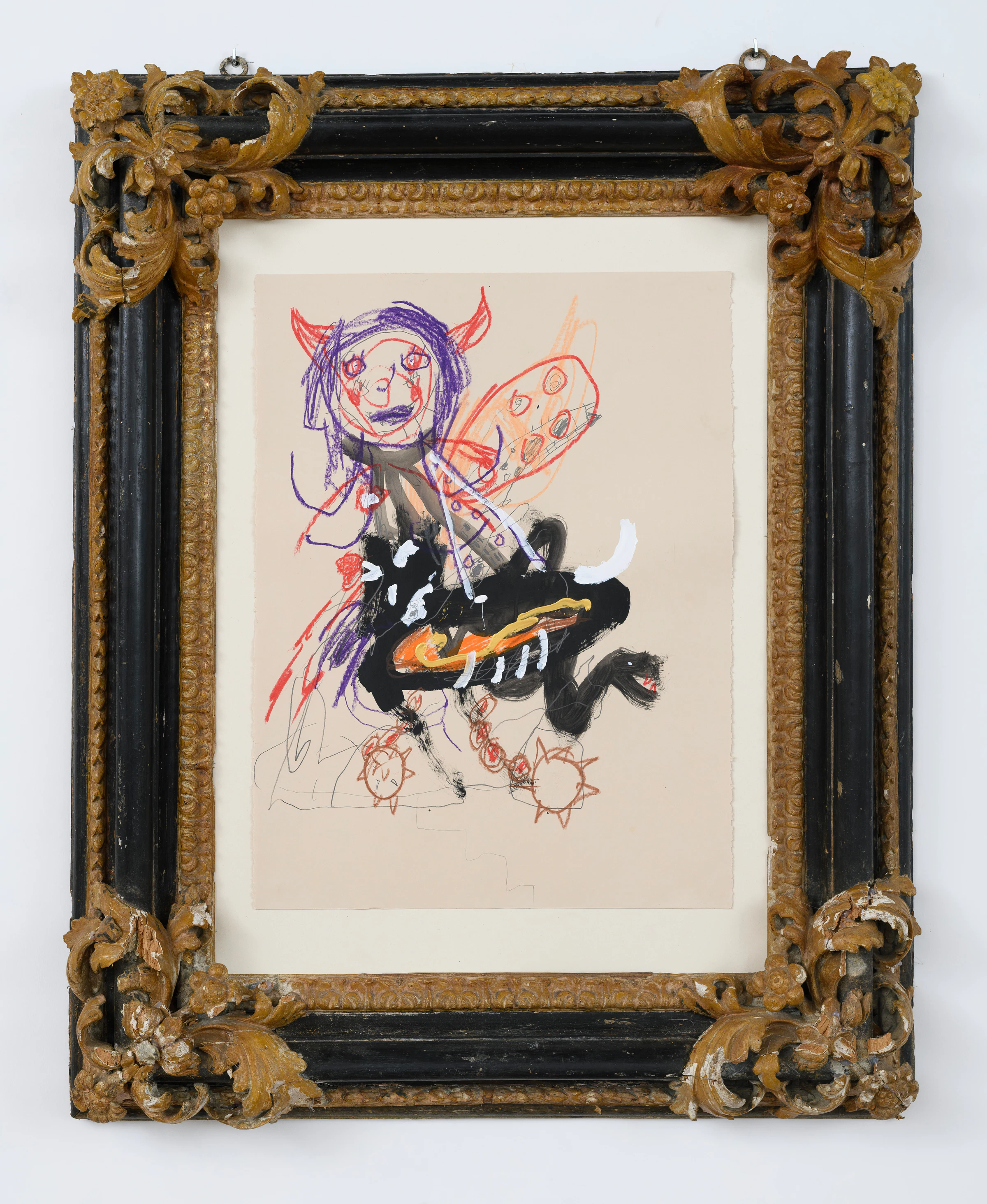 Robert Nava, Darkside Carriage, 2023, Acrylic and grease pencil on paper, 22 1/2 x 29 7/8 in, 57.1 x 75.9 cm
