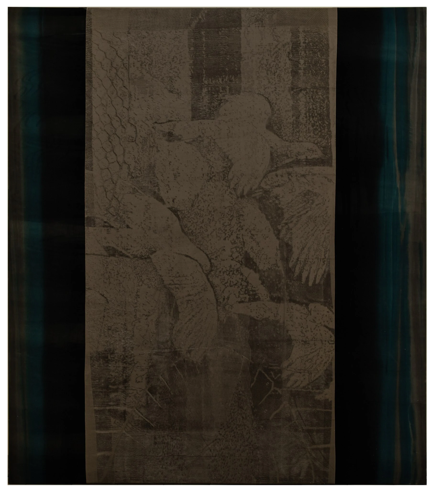 Leonardo Meoni, Birds of a Feather, 2024, Mixed Media on Velvet, 98 7/16 x 86 5/8 in 250 x 220 cm