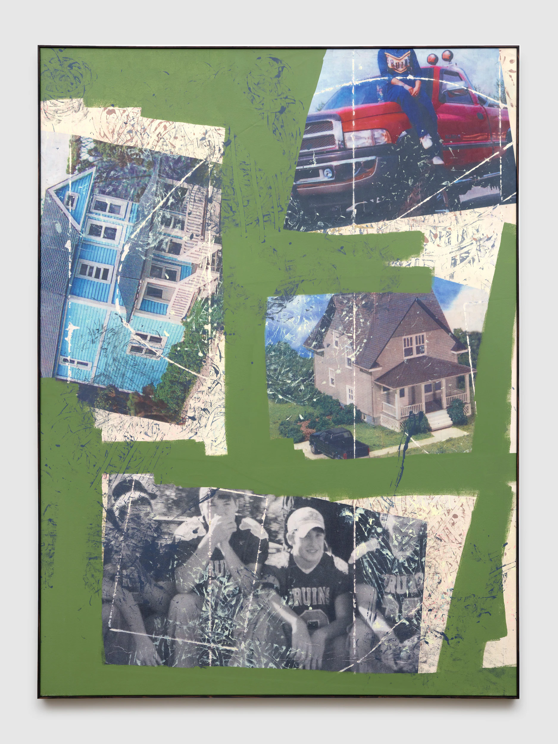 Ben Werther, Green Easter, 2025, Acrylic and collage on canvas, 84 x 62 in 213.5 x 157.5 cm