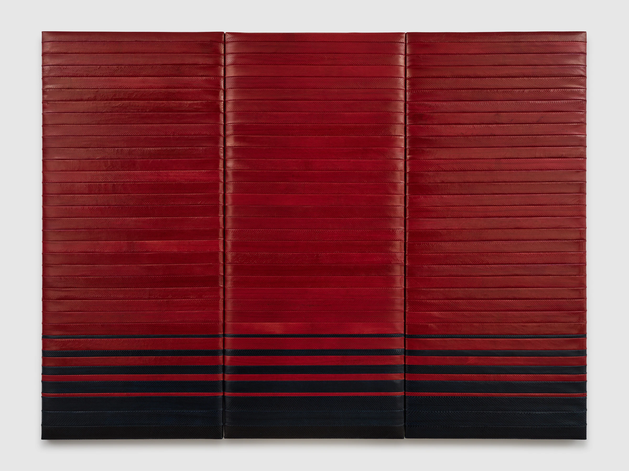 Daniele Milvio, La capostipide di sé (The forefather of itself), 2023, Dyed snakeskin (deadstock), 55 15/16 x 74 in 142 x 188 cm