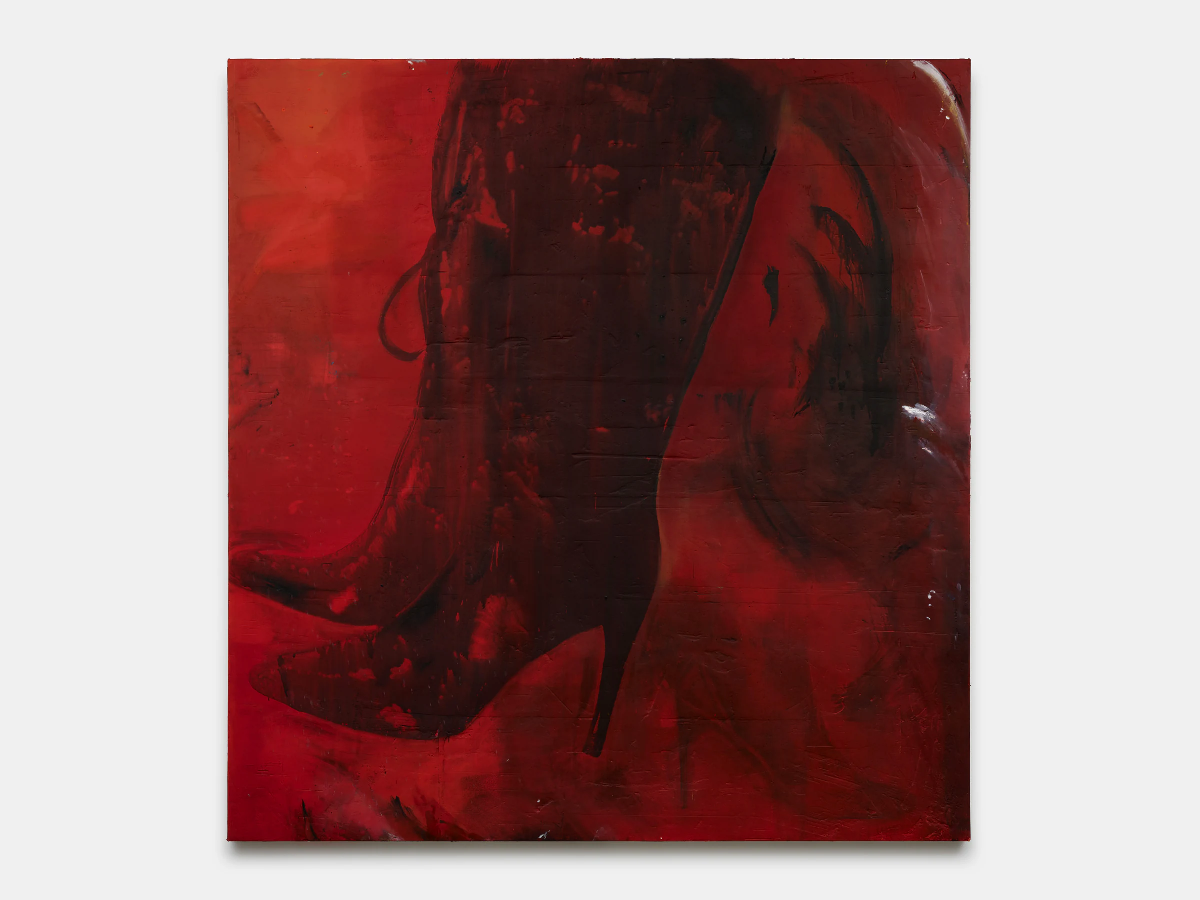 Marco Scarpi, Shoes Politics, 2025, Egg tempera on canvas, 74 3/4 x 70 7/8 in 190 x 180 cm