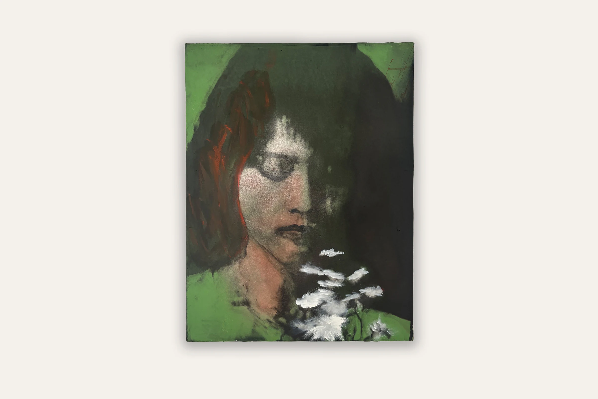 Marco Scarpi, Nieswurz, 2024, Egg tempera and gesso on canvas, 31 1/2 x 23 5/8 in, 80 x 60 cm