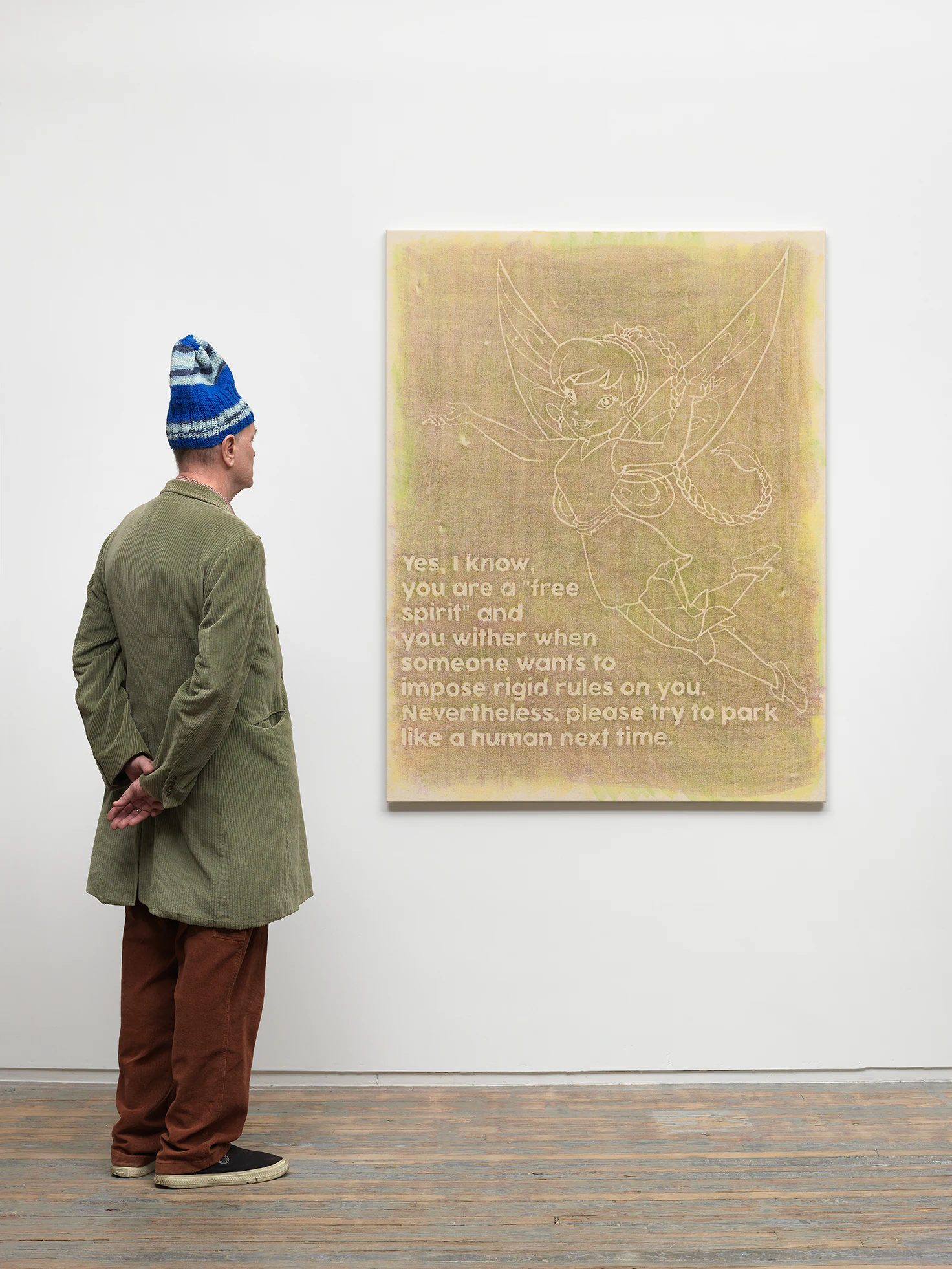Ben Werther, Spirit, 2023, Crayon on Unprimed Canvas, 62 x 48 in 157.5 x 121.9 cm