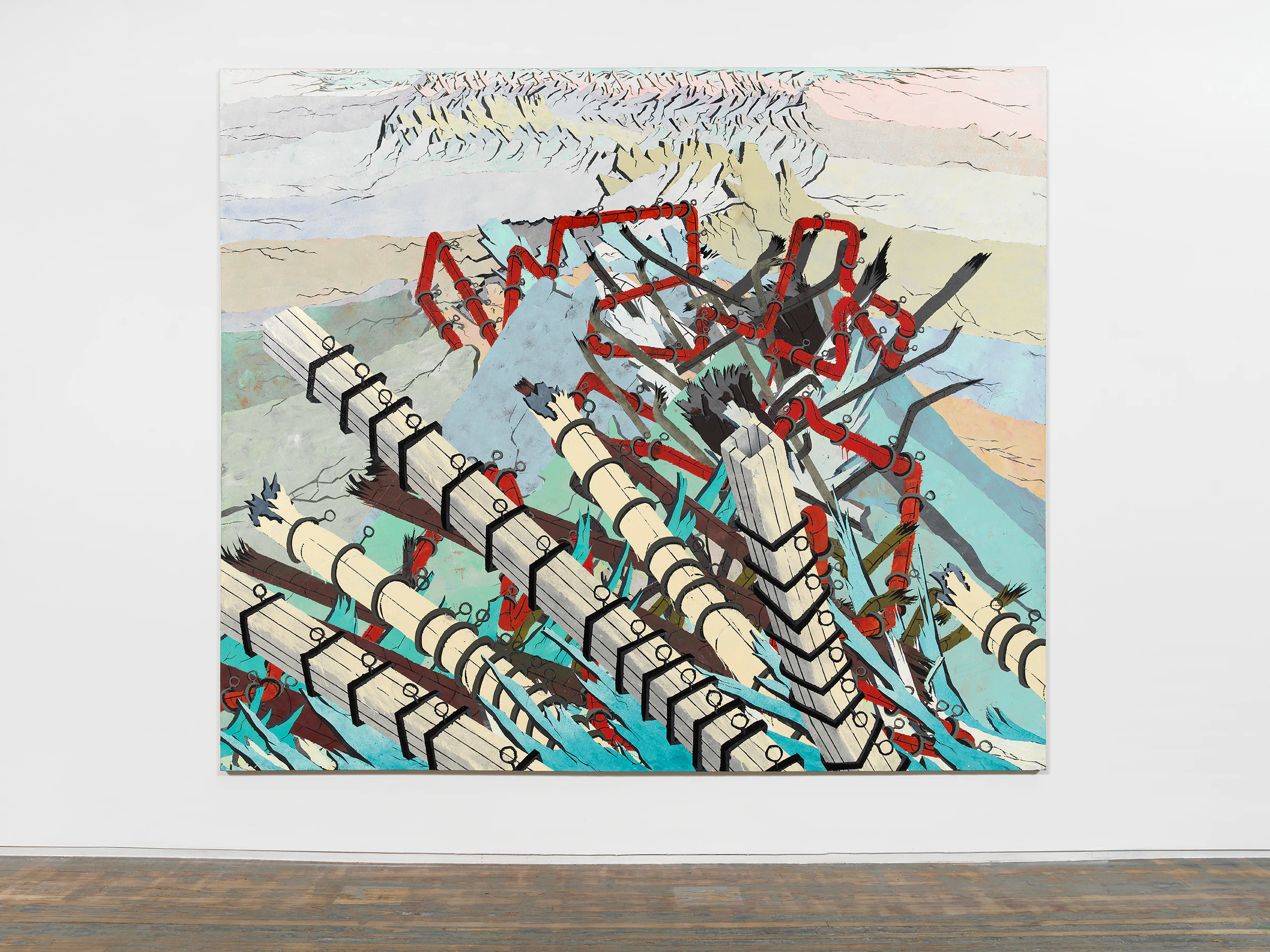 Andrew Piedilato, Ice Spine, 2015, Alkyd and acrylic on canvas, 108 x 126 in 274.3 x 320 cm