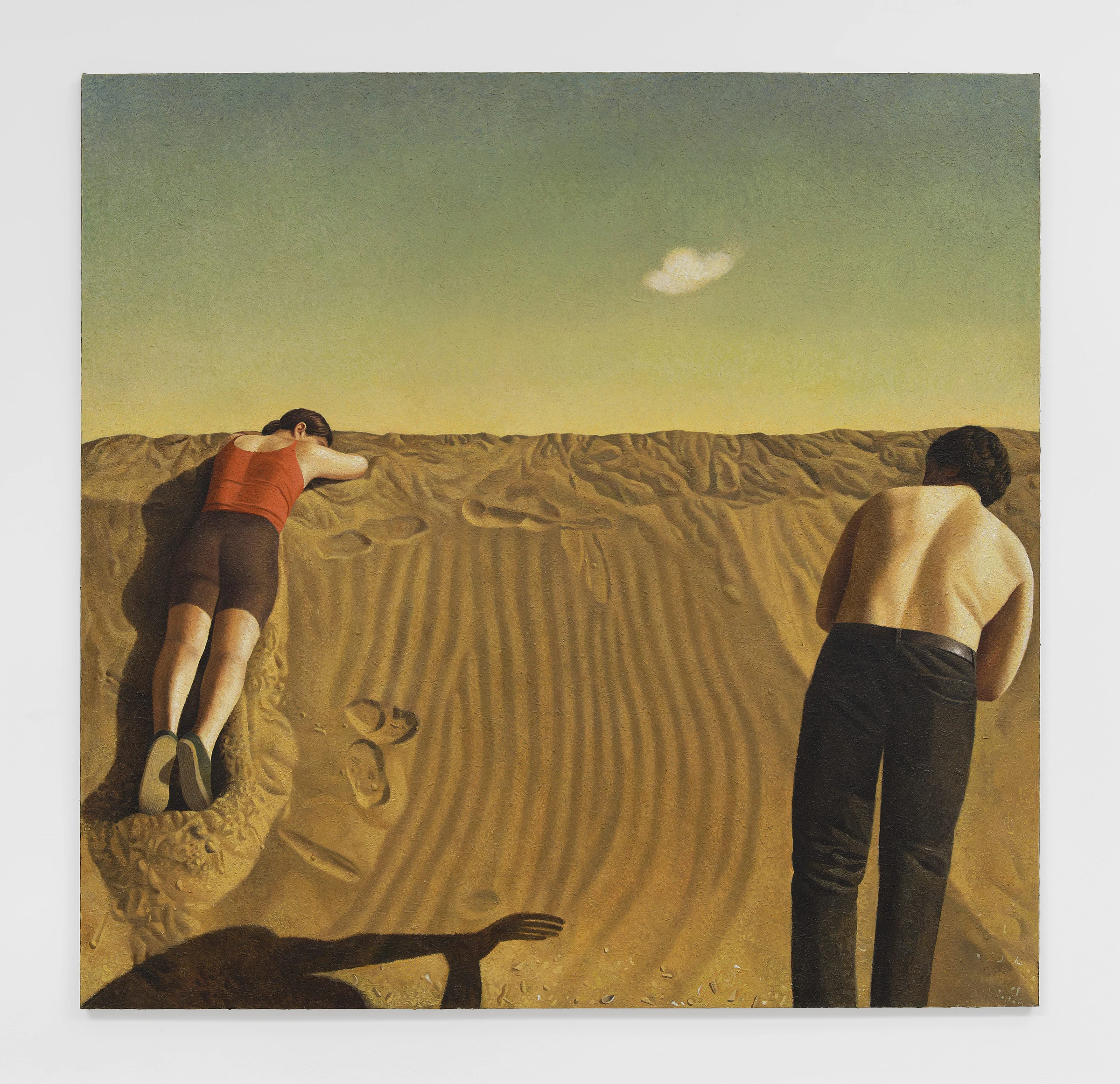 Vittorio Marella, due su duna-l'appuntamento, 2026, Oil on canvas, 72 x 74 3/4 in ; 185 x 190 cm